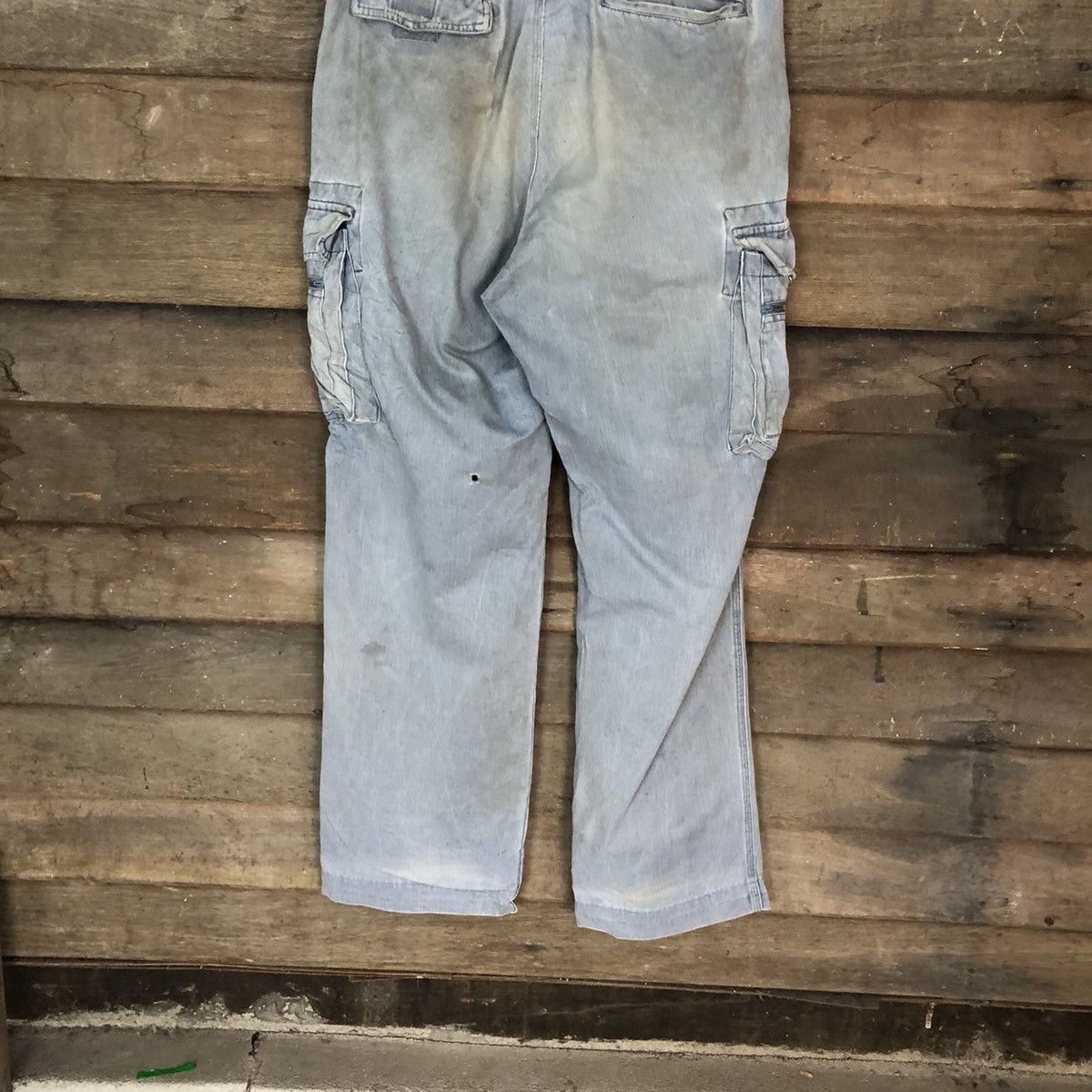 Japanese Brand Gran Cisco Blue Faded Cargo Pants Multipocket Stain #927 Size US 29 - 12 Thumbnail