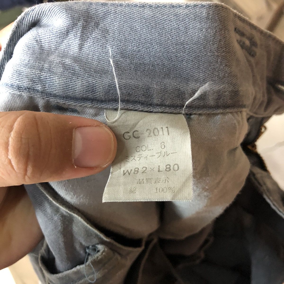 Japanese Brand Gran Cisco Blue Faded Cargo Pants Multipocket Stain #927 Size US 29 - 18 Thumbnail