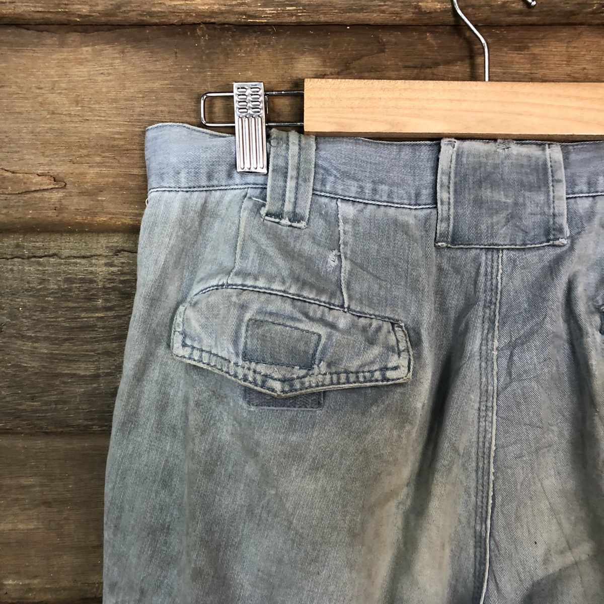 Japanese Brand Gran Cisco Blue Faded Cargo Pants Multipocket Stain #927 Size US 29 - 13 Thumbnail