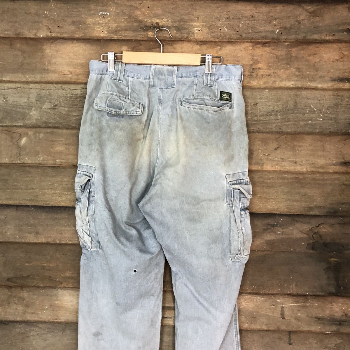Japanese Brand Gran Cisco Blue Faded Cargo Pants Multipocket Stain #927 Size US 29 - 11 Thumbnail