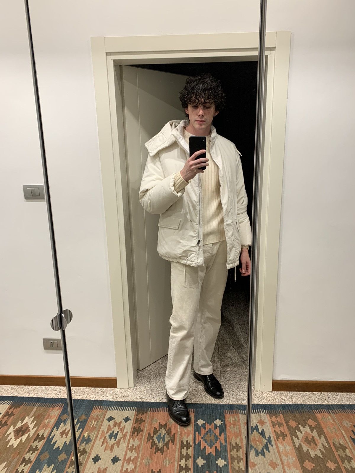 Pre-owned Helmut Lang 1999a/w  Bondage Eskimo Down Parka Jacket In White