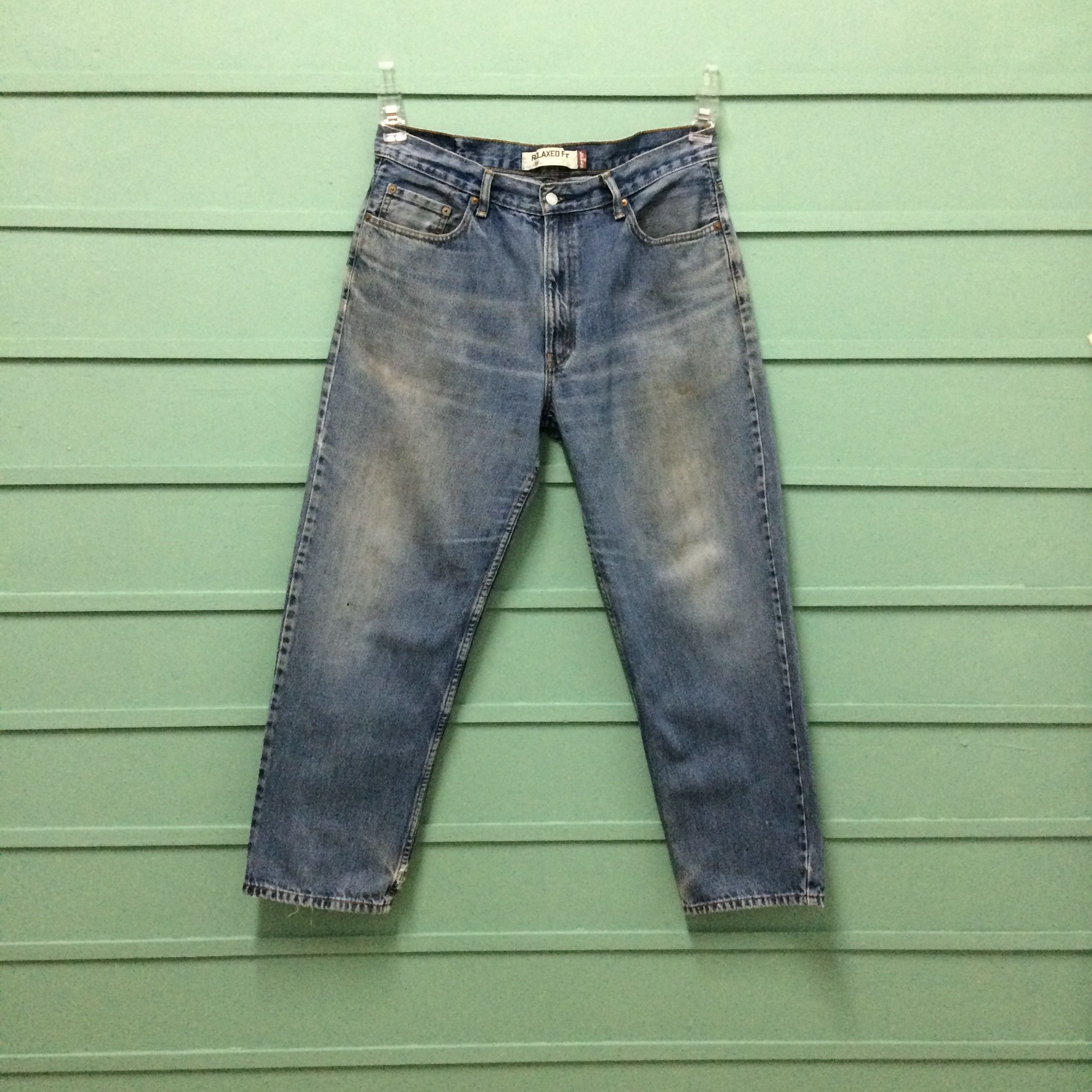 Levi's Vintage Distressed Levis 550 Dirty Jeans #B-158 Size US 35 - 3 Thumbnail