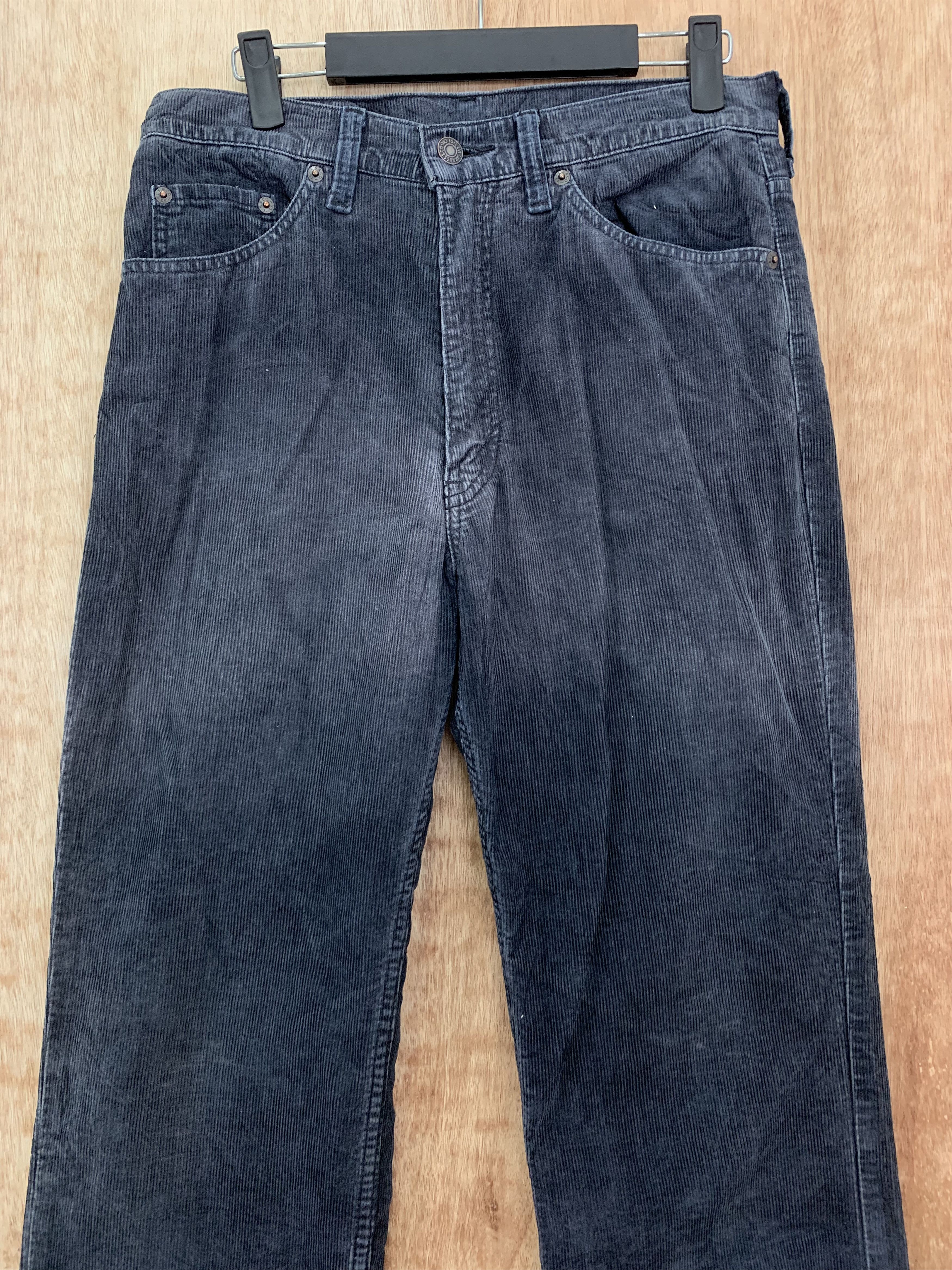 Levi's Conduroy Levis Straight Cut Pants Black Vintage Streetwear Size US 29 - 2 Thumbnail