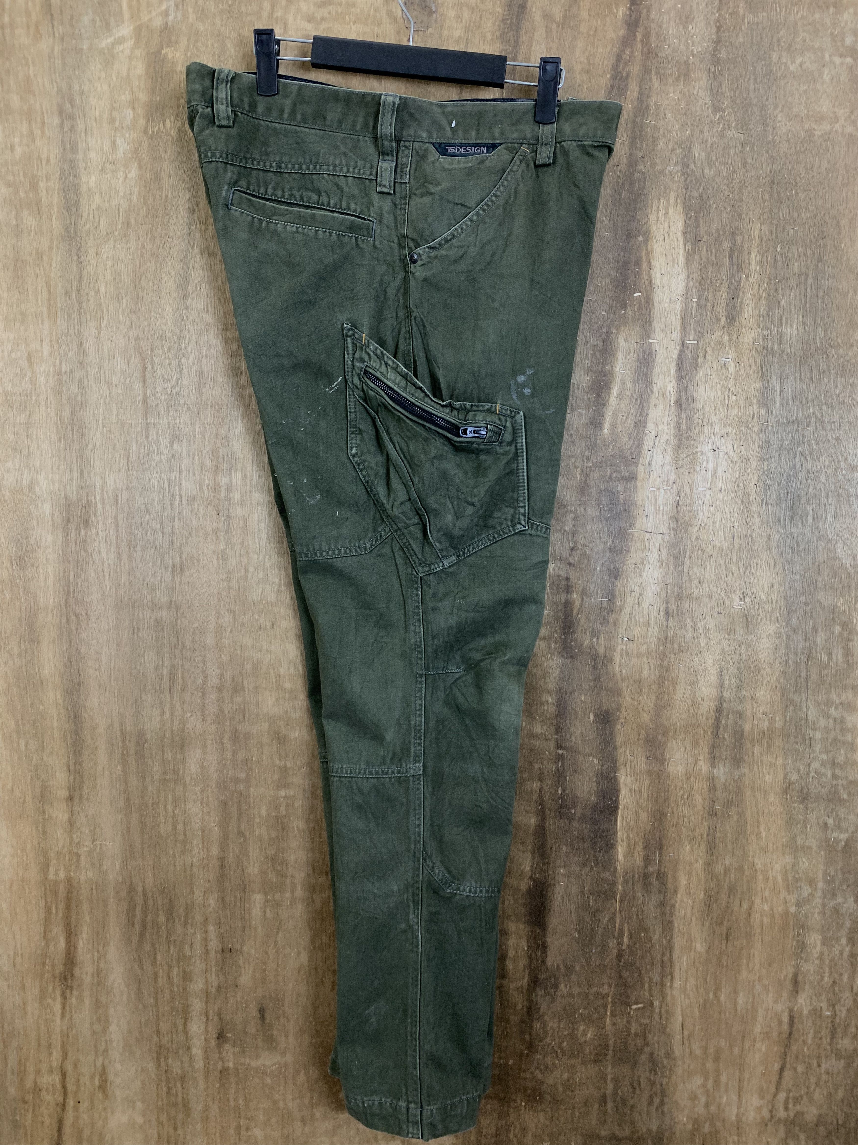 Japanese Brand Cargo Pants TS Design Multipocket Double Knee Pants Size US 31 - 22 Thumbnail