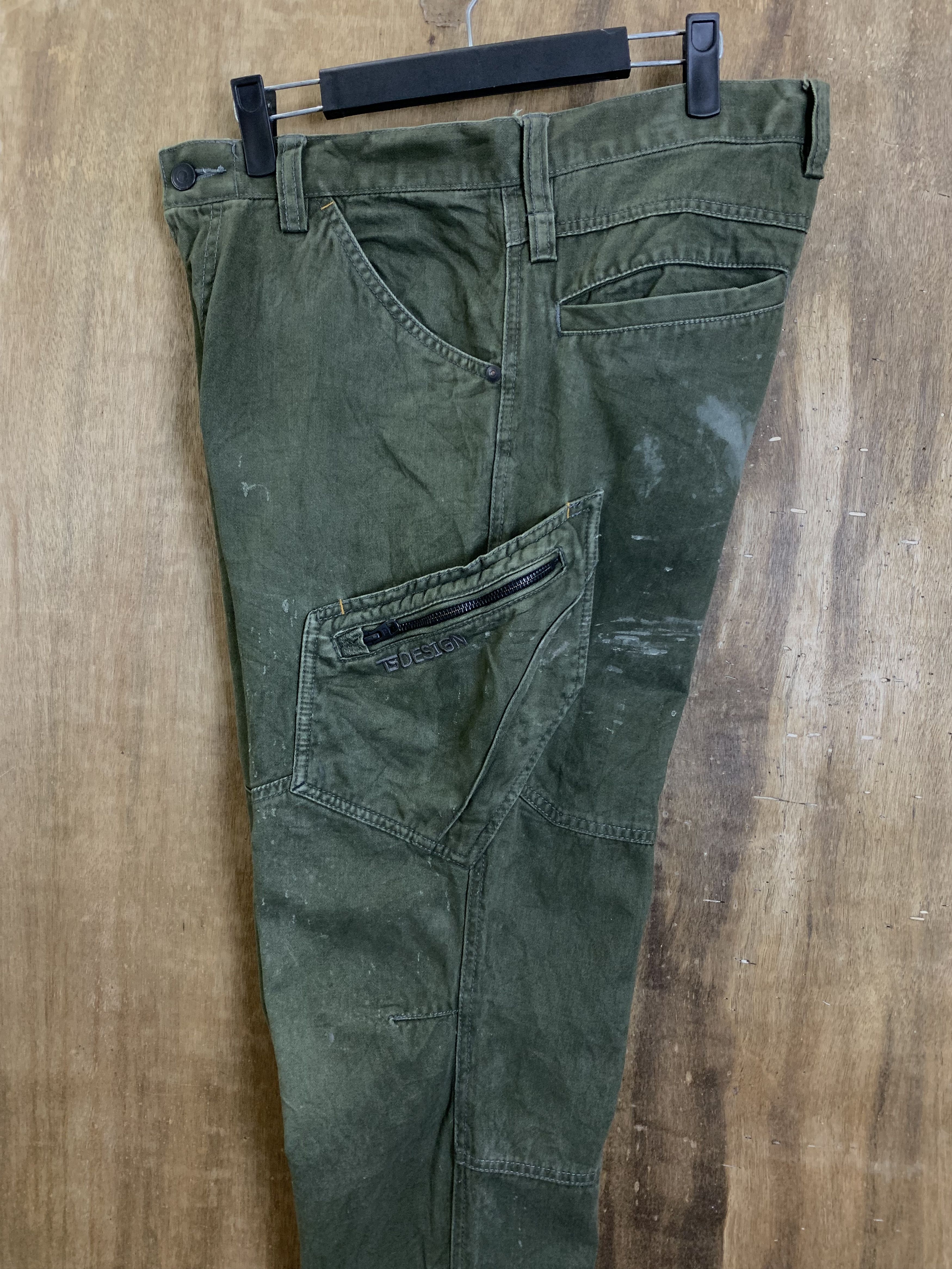 Japanese Brand Cargo Pants TS Design Multipocket Double Knee Pants Size US 31 - 21 Thumbnail