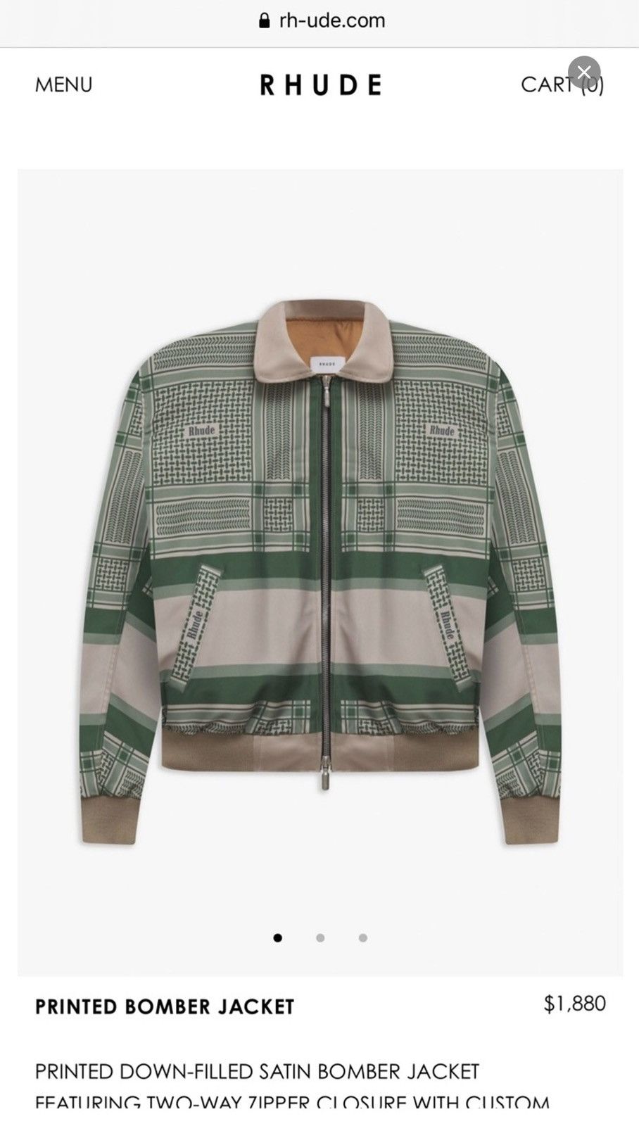Rhude Rhude Printed Bomber Jacket Size US XXL / EU 58 / 5 - 1 Thumbnail