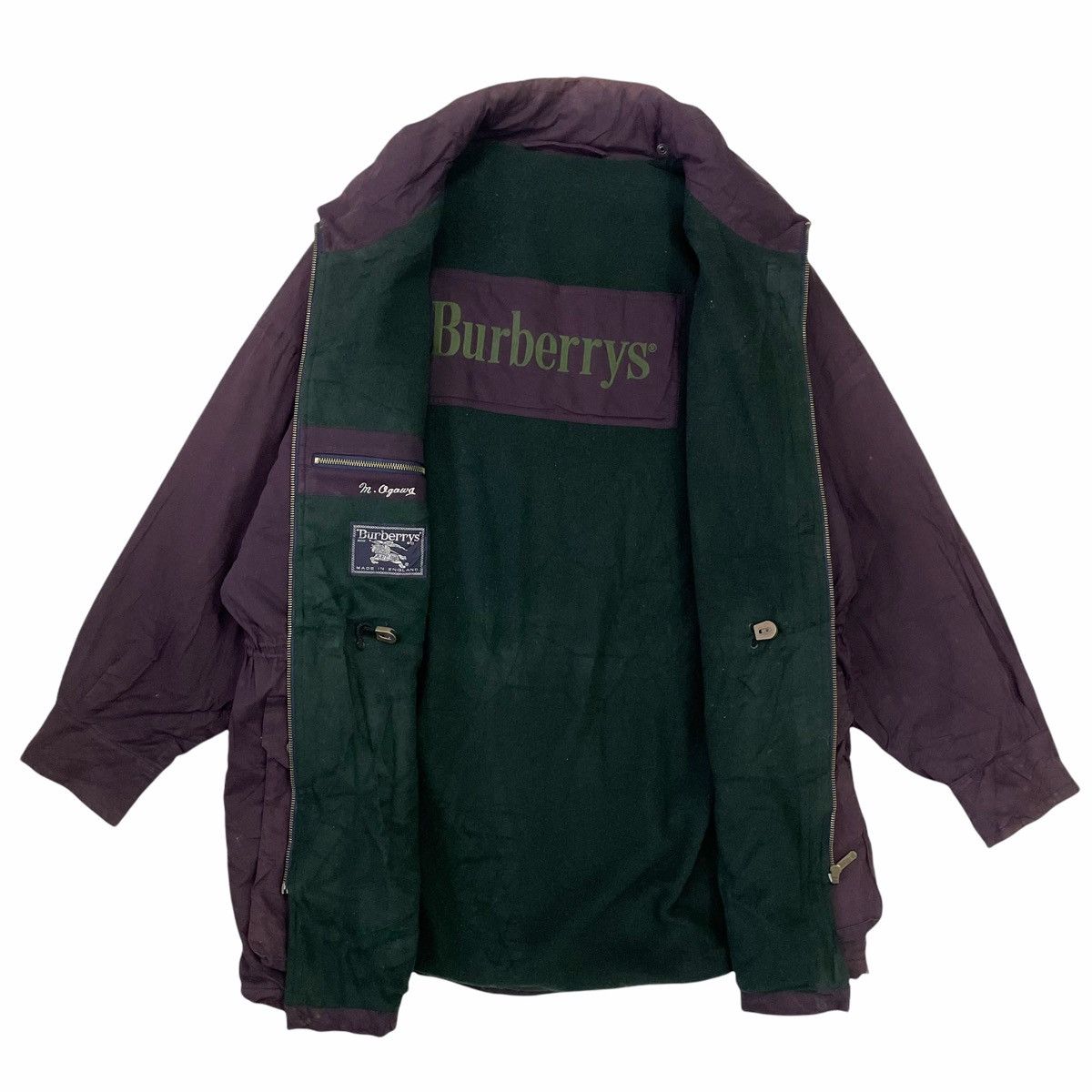 Burberry Prorsum × Designer × Vintage 💥Vintage Burberrys Maroon Big Logo Jacket Nice Design Size US M / EU 48-50 / 2 - 2 Thumbnail