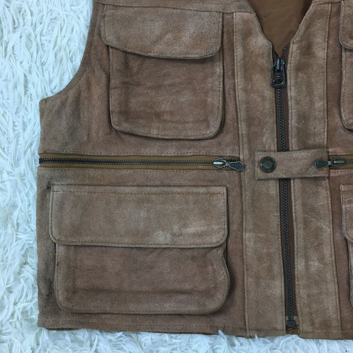 American Apparel ROB & BOB Suede Leather Tactical Vest Size US M / EU 48-50 / 2 - 3 Thumbnail