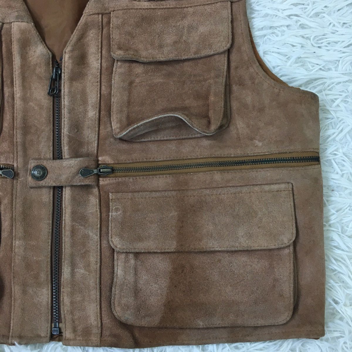 American Apparel ROB & BOB Suede Leather Tactical Vest Size US M / EU 48-50 / 2 - 4 Thumbnail