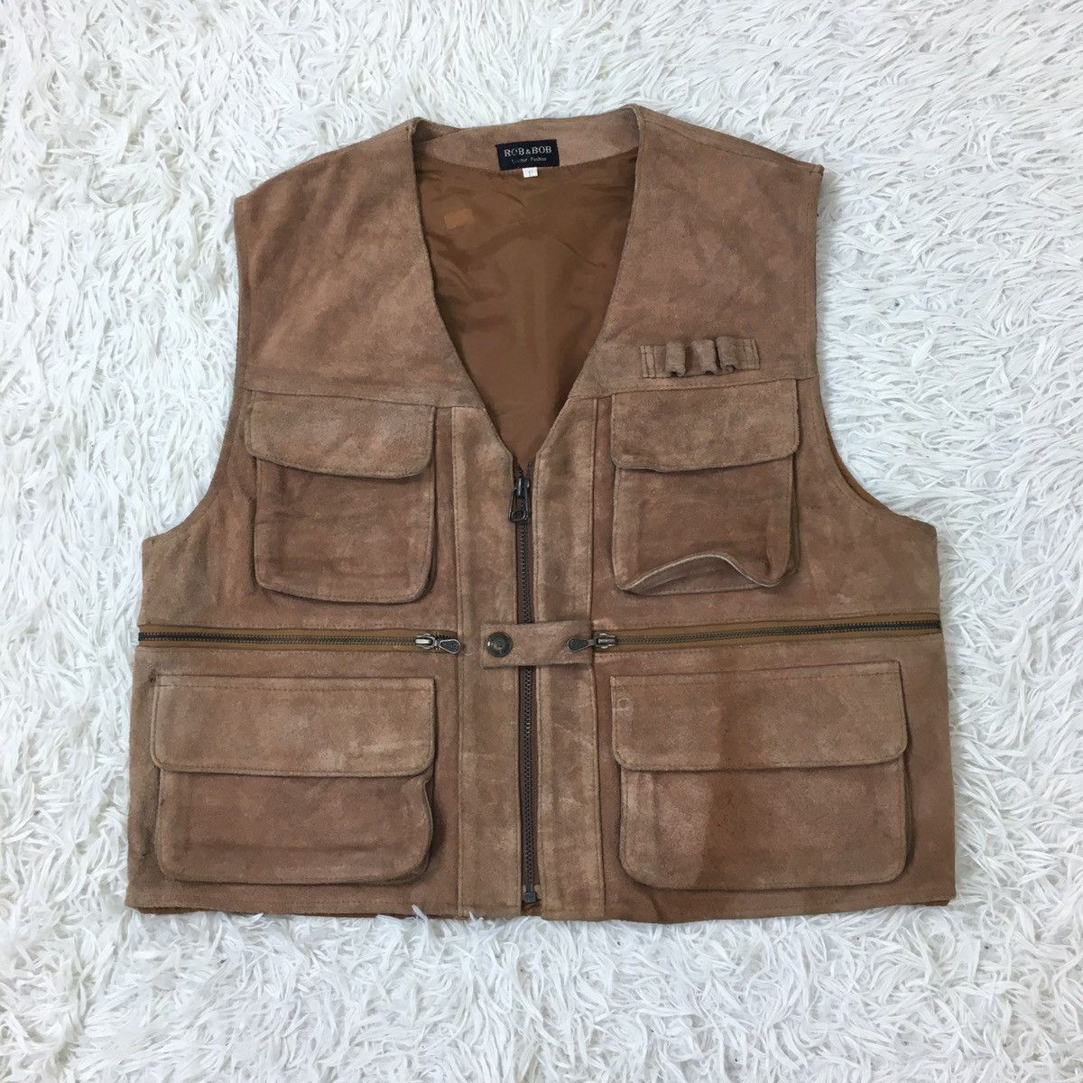 American Apparel ROB & BOB Suede Leather Tactical Vest Size US M / EU 48-50 / 2 - 2 Thumbnail