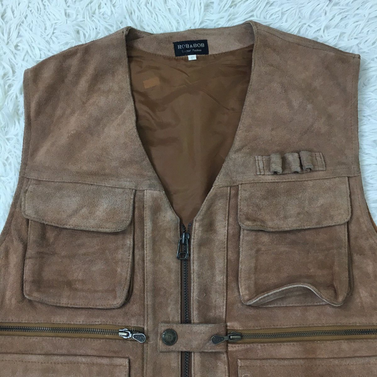American Apparel ROB & BOB Suede Leather Tactical Vest Size US M / EU 48-50 / 2 - 5 Thumbnail