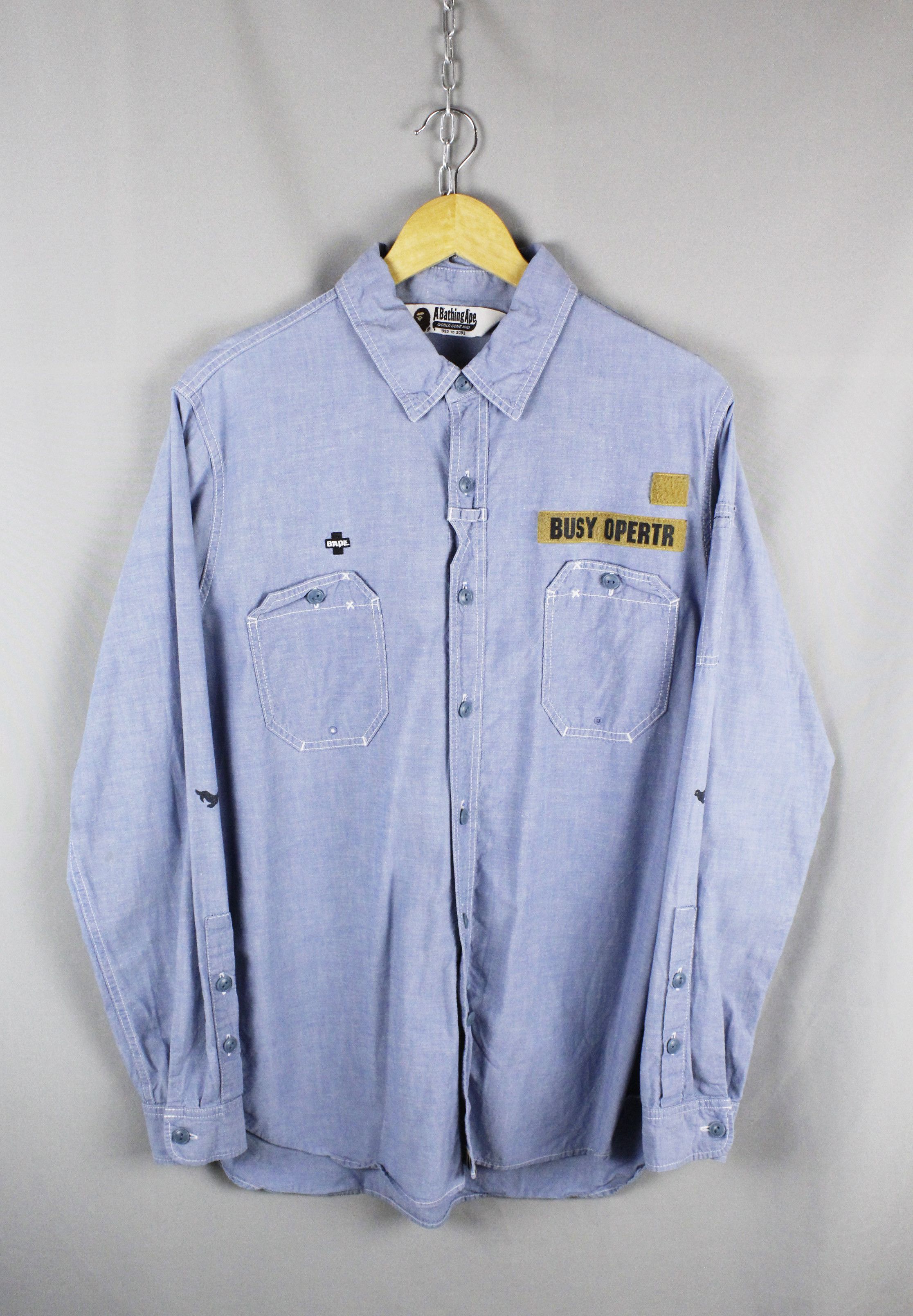 BAPE SS/11 Logo BUSY OPERTR Chambray Tactical Shirt