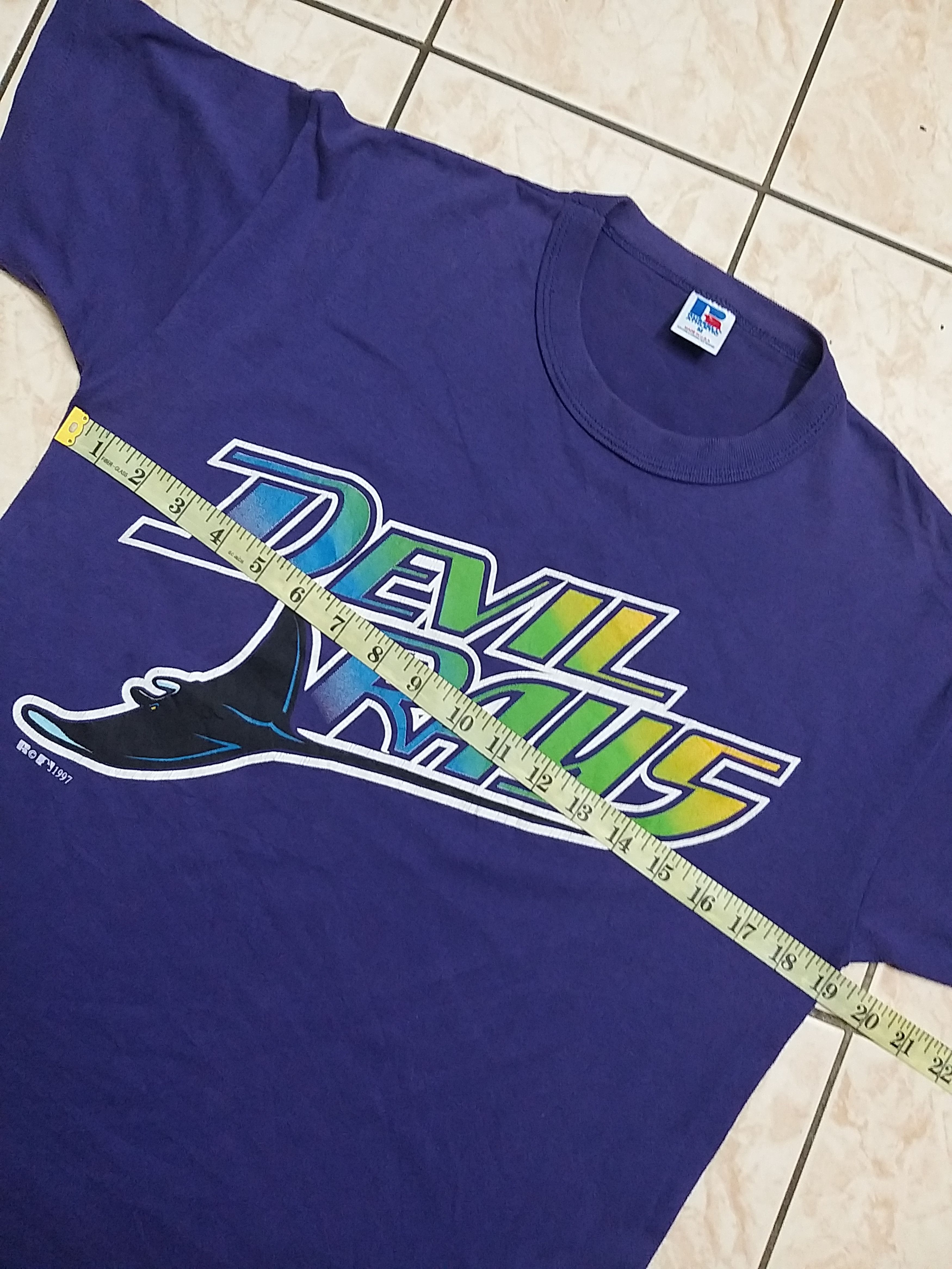 Russell Athletic VINTAGE 90'S TANPA BAY "DEVIL RAYS" MLB TEAM 1997 T SHIRT Size US M / EU 48-50 / 2 - 8 Thumbnail
