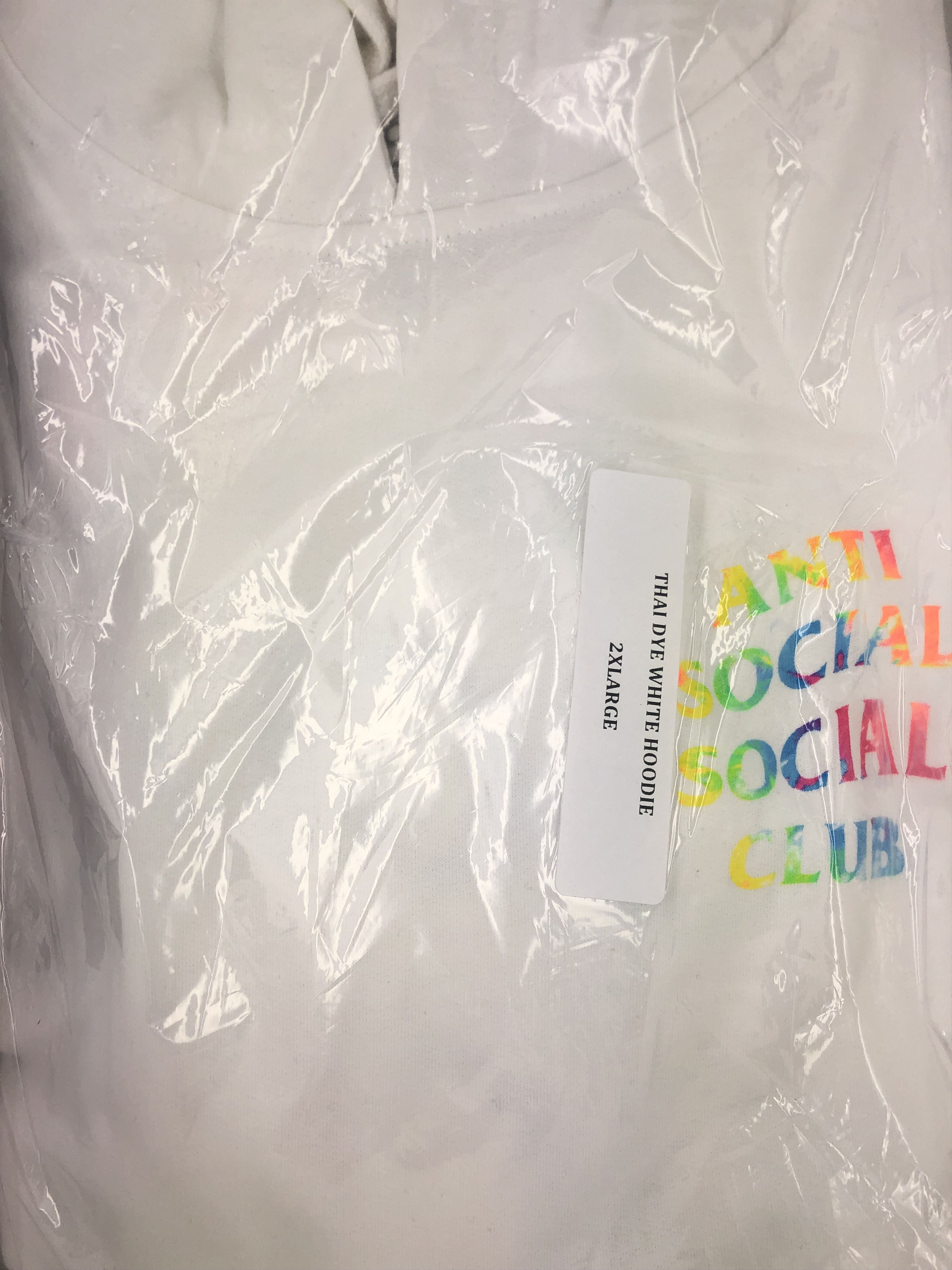 DS ASSC Rainbow Logo Thai Dye white Hoodie Supreme bape kith