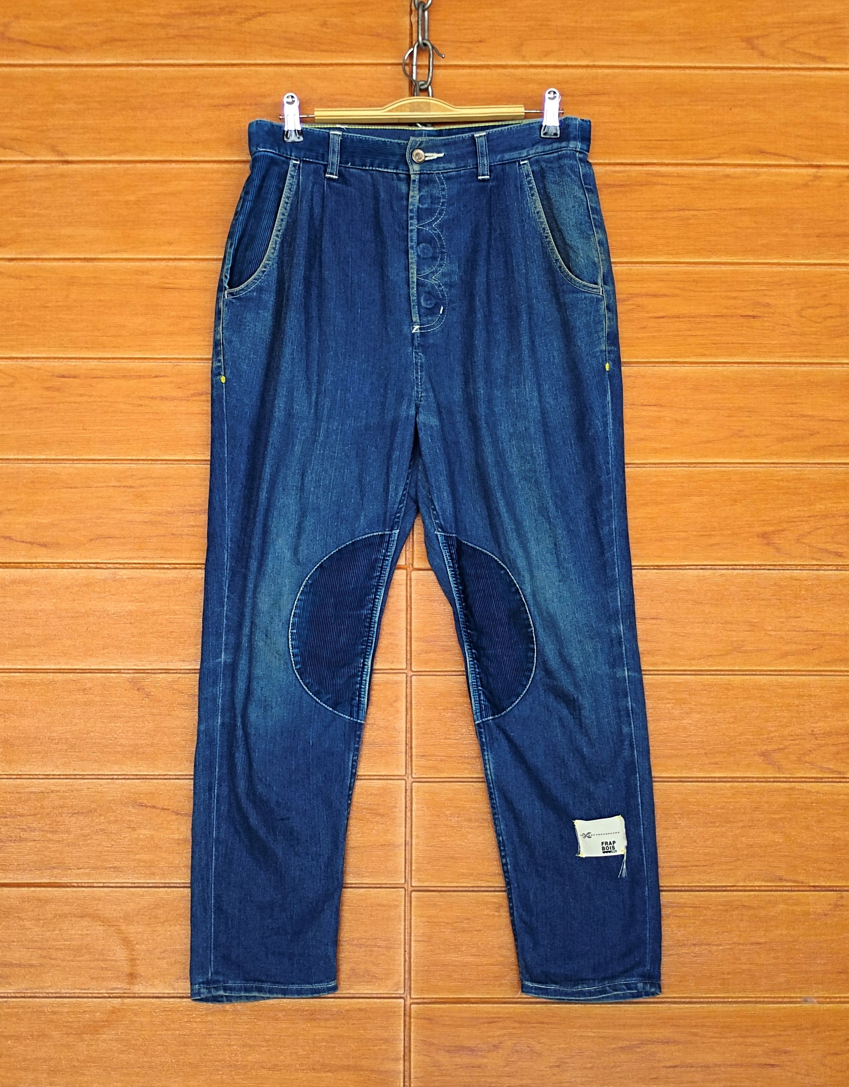 Frapbois Frapbois Patchwork Knee Drop Crotch Denim Pants Size US 30 / EU 46 - 2 Thumbnail