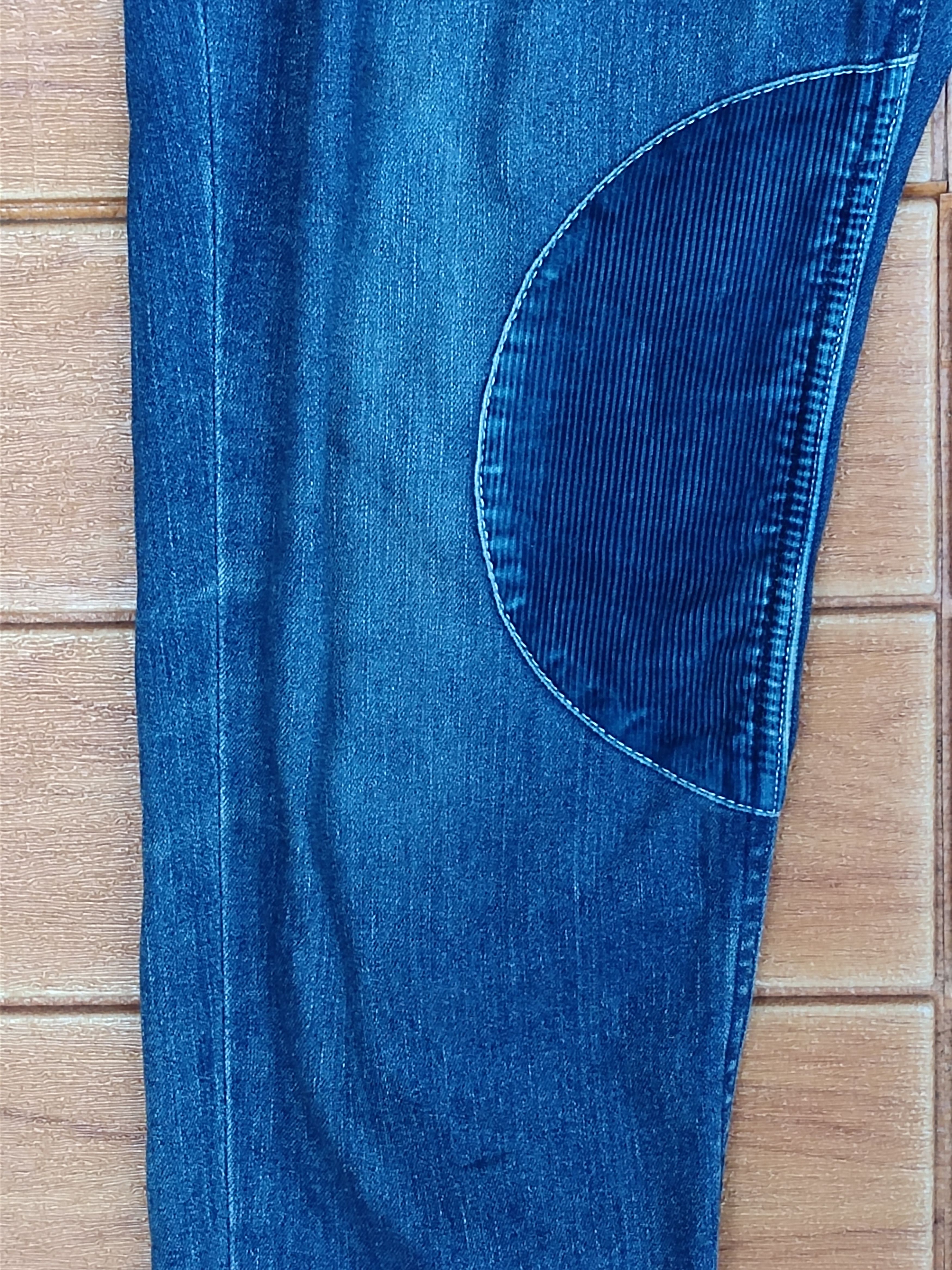 Frapbois Frapbois Patchwork Knee Drop Crotch Denim Pants Size US 30 / EU 46 - 7 Thumbnail