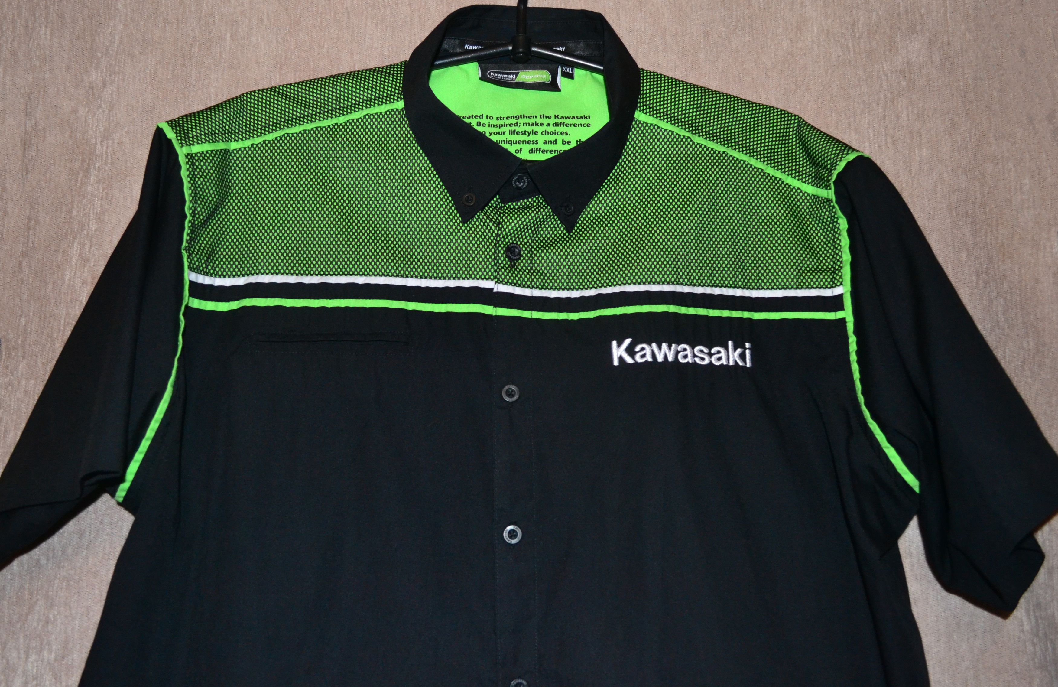 Japanese Brand Vintage Kawasaki Japan Racing Team Short Sleeve Shirt Moto Size US XXL / EU 58 / 5 - 3 Thumbnail