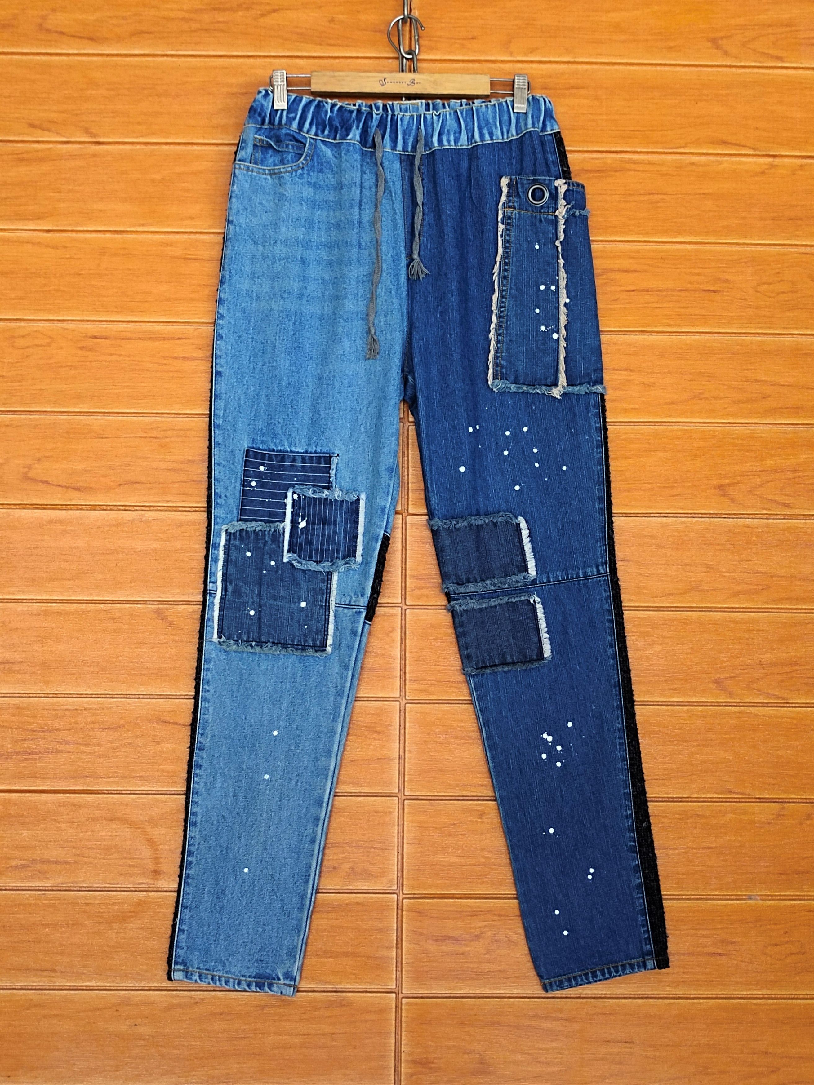 Kapital Koharu Japan Reworked Denim Pants Drawstring Size US 32 / EU 48 - 1 Thumbnail