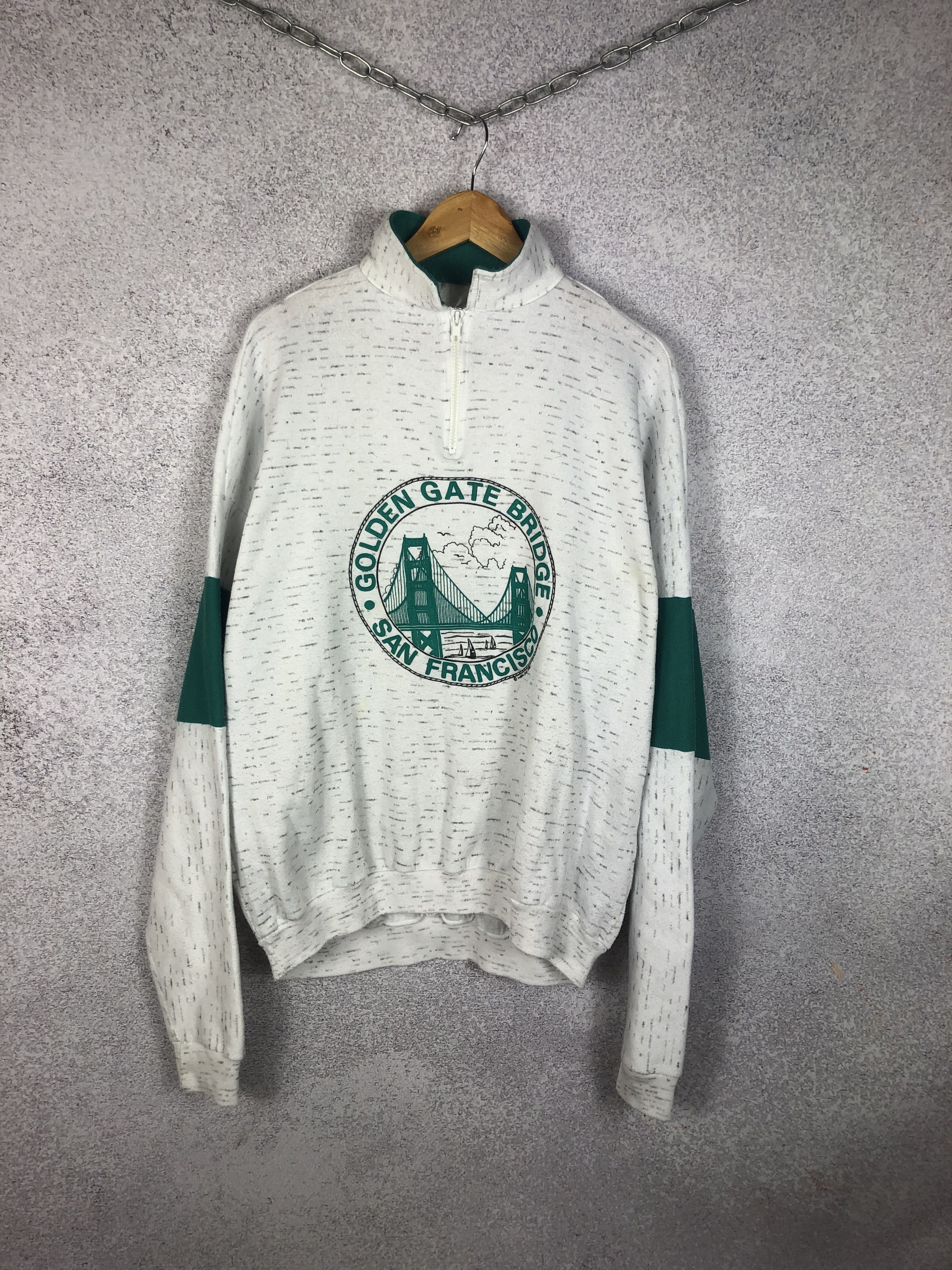 Vintage Vintage 1990 Golden Gate Bridge 1/4 ZIP Sweatshirt Size US XL / EU 56 / 4 - 1 Thumbnail