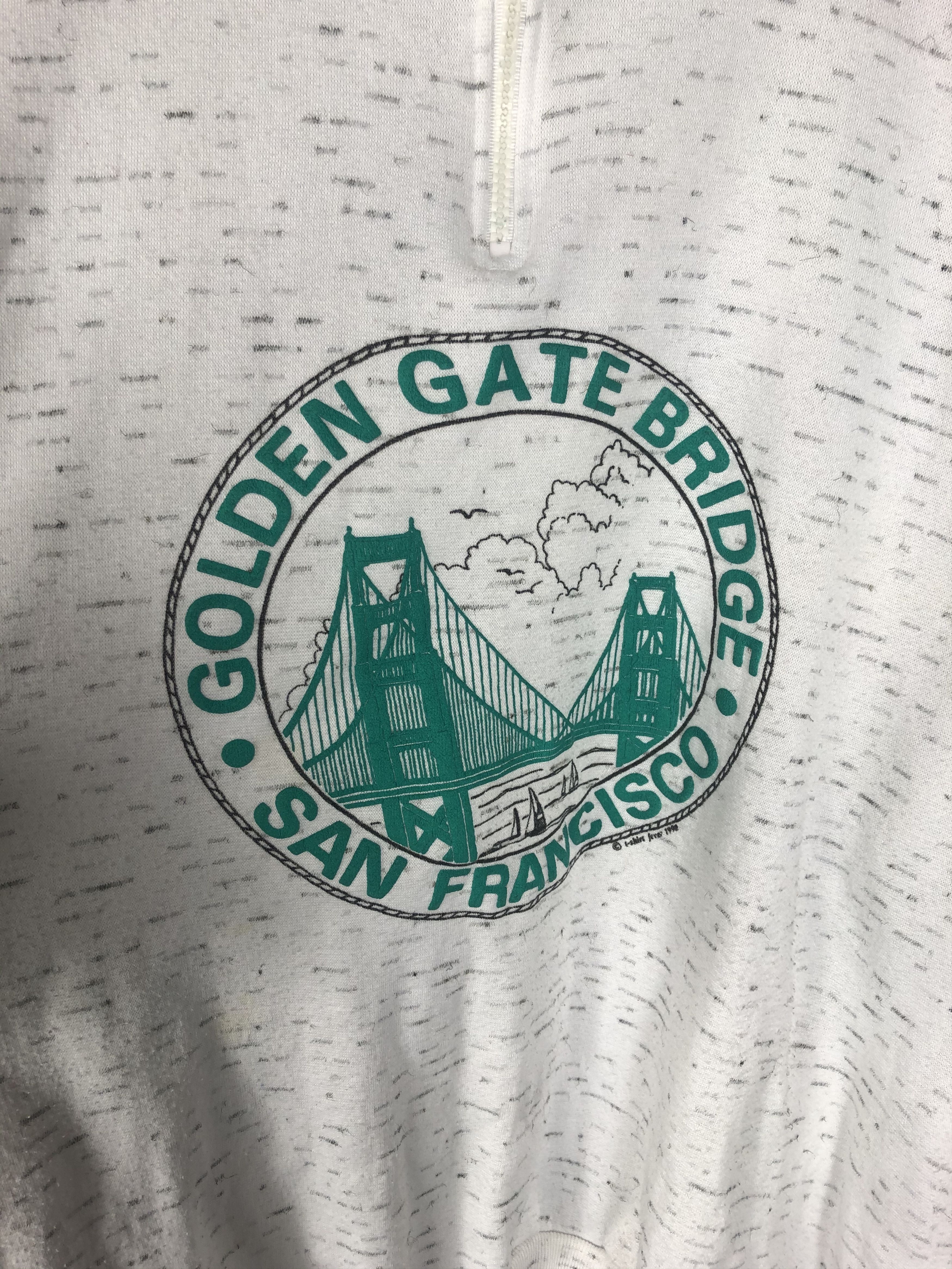 Vintage Vintage 1990 Golden Gate Bridge 1/4 ZIP Sweatshirt Size US XL / EU 56 / 4 - 3 Thumbnail