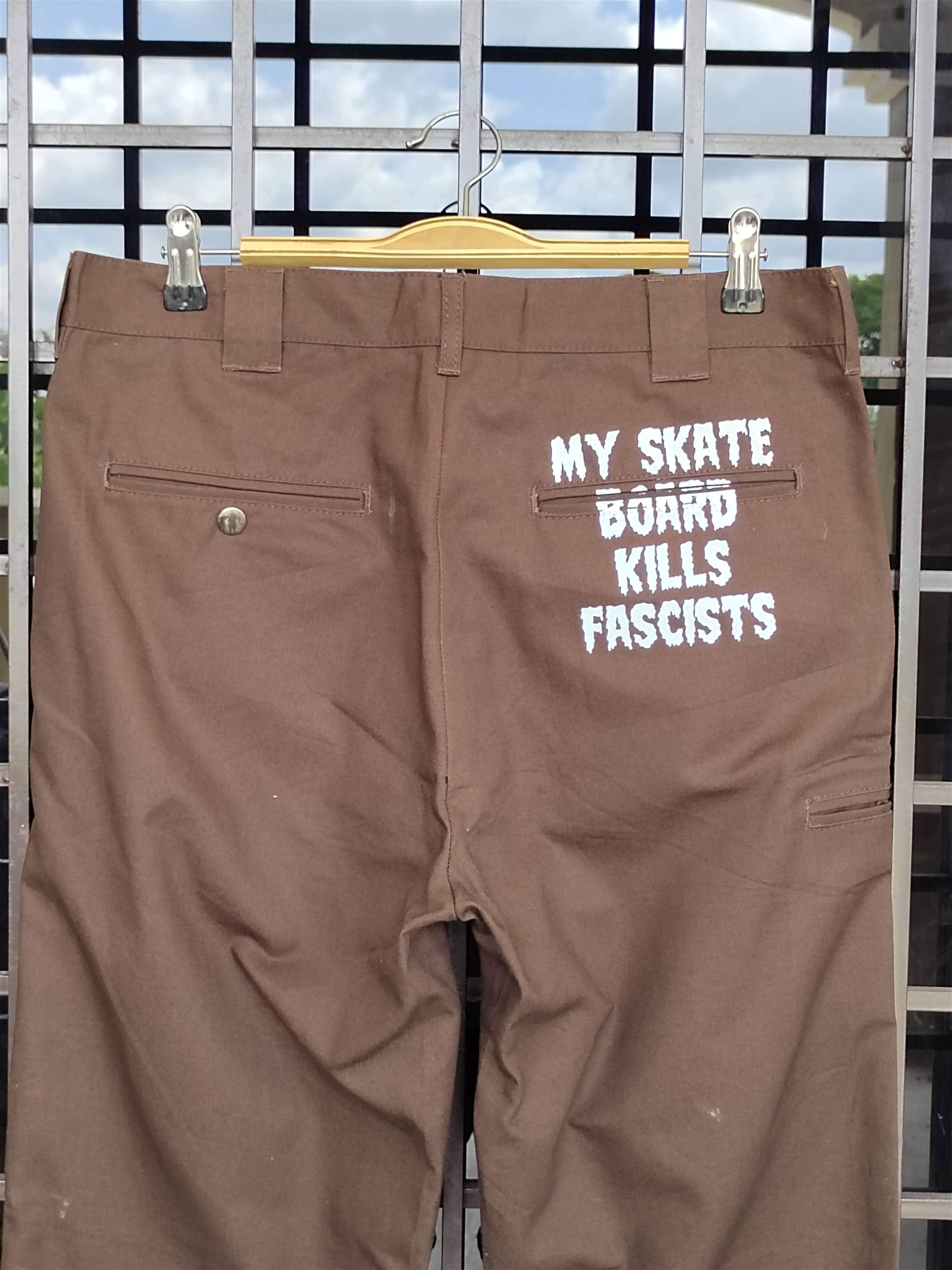 MasterPiece Madhectic "My Skate Board Kills Fascists" Work Trouser Pants Size US 32 / EU 48 - 3 Thumbnail