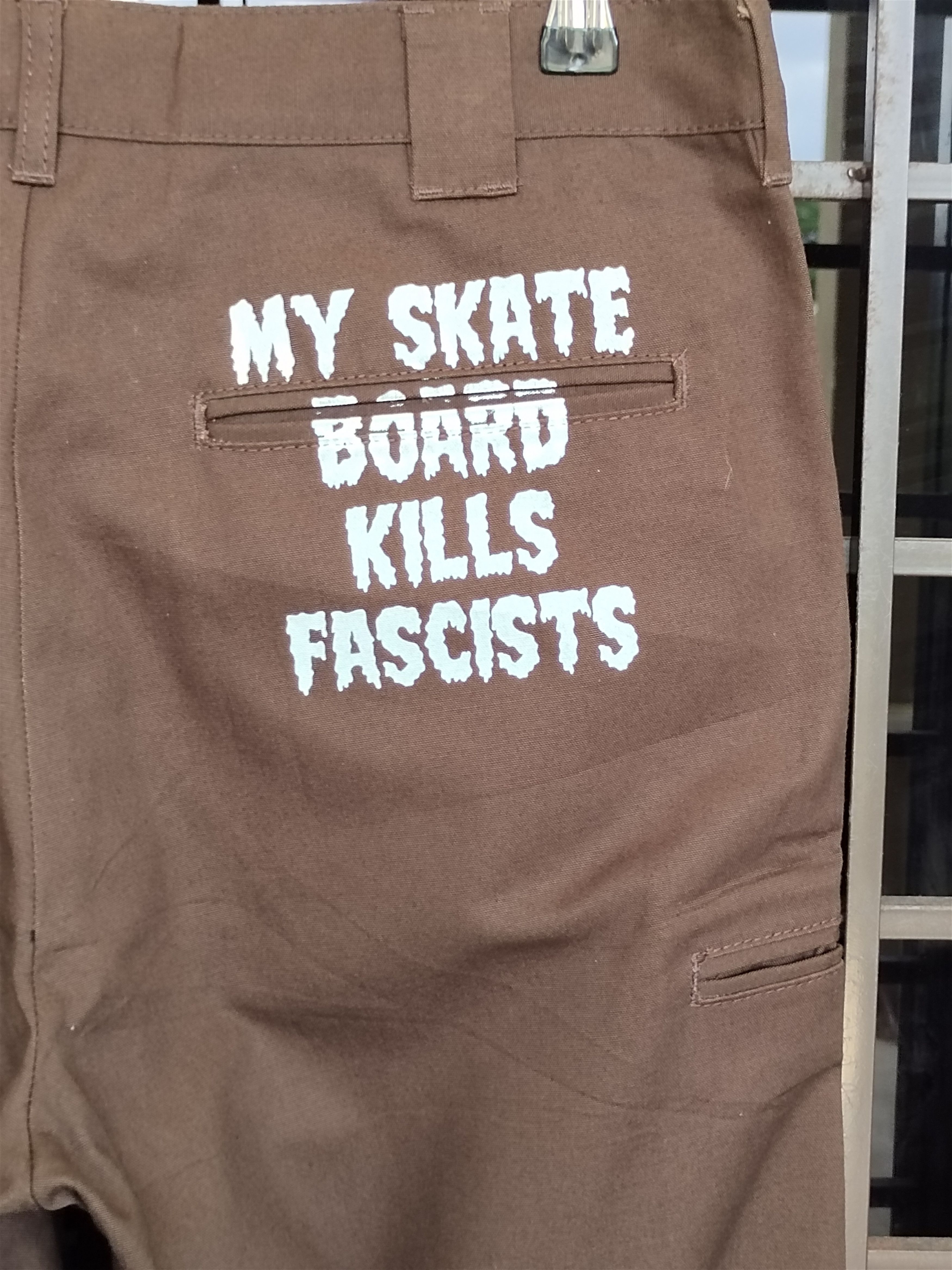 MasterPiece Madhectic "My Skate Board Kills Fascists" Work Trouser Pants Size US 32 / EU 48 - 4 Thumbnail
