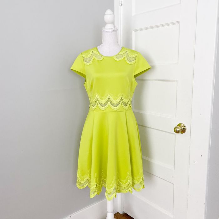 embroidered skater dress ted baker Ted Baker Kristil White Floral Embroidered Skater Dress Size 3 UK12 Bnwt