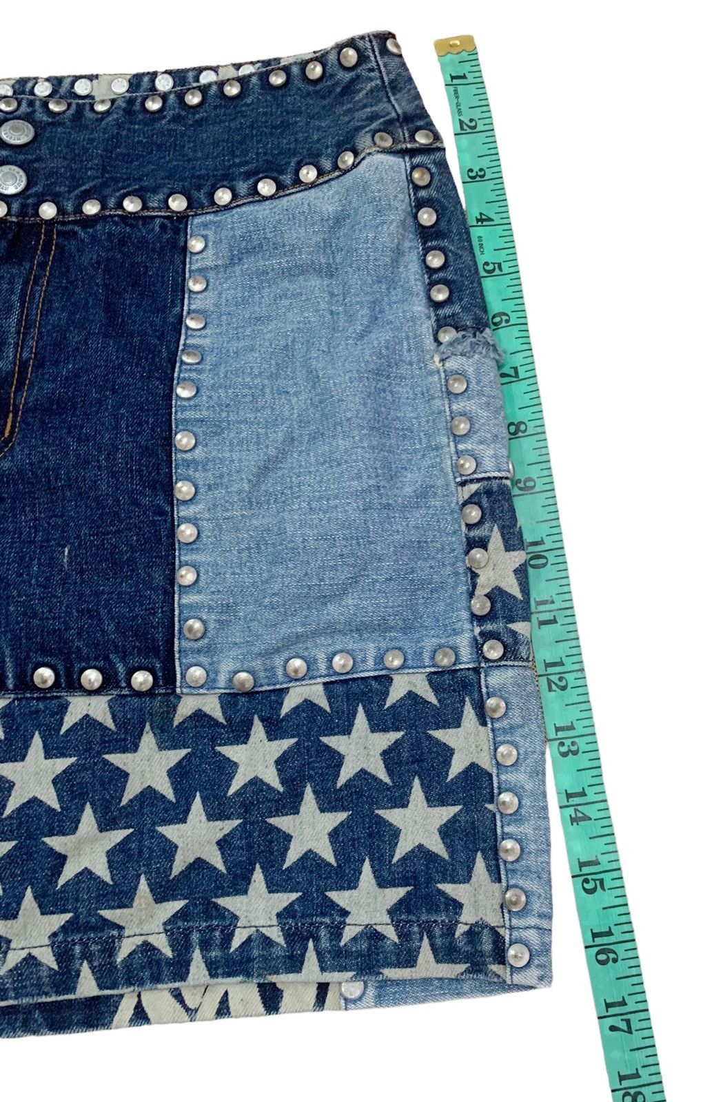 Hysteric Glamour HYSTERIC GLAMOUR DENIM PATCH WORK GOTHIC SKINHEAD SKIRTS Size 28" / US 6 / IT 42 - 9 Thumbnail