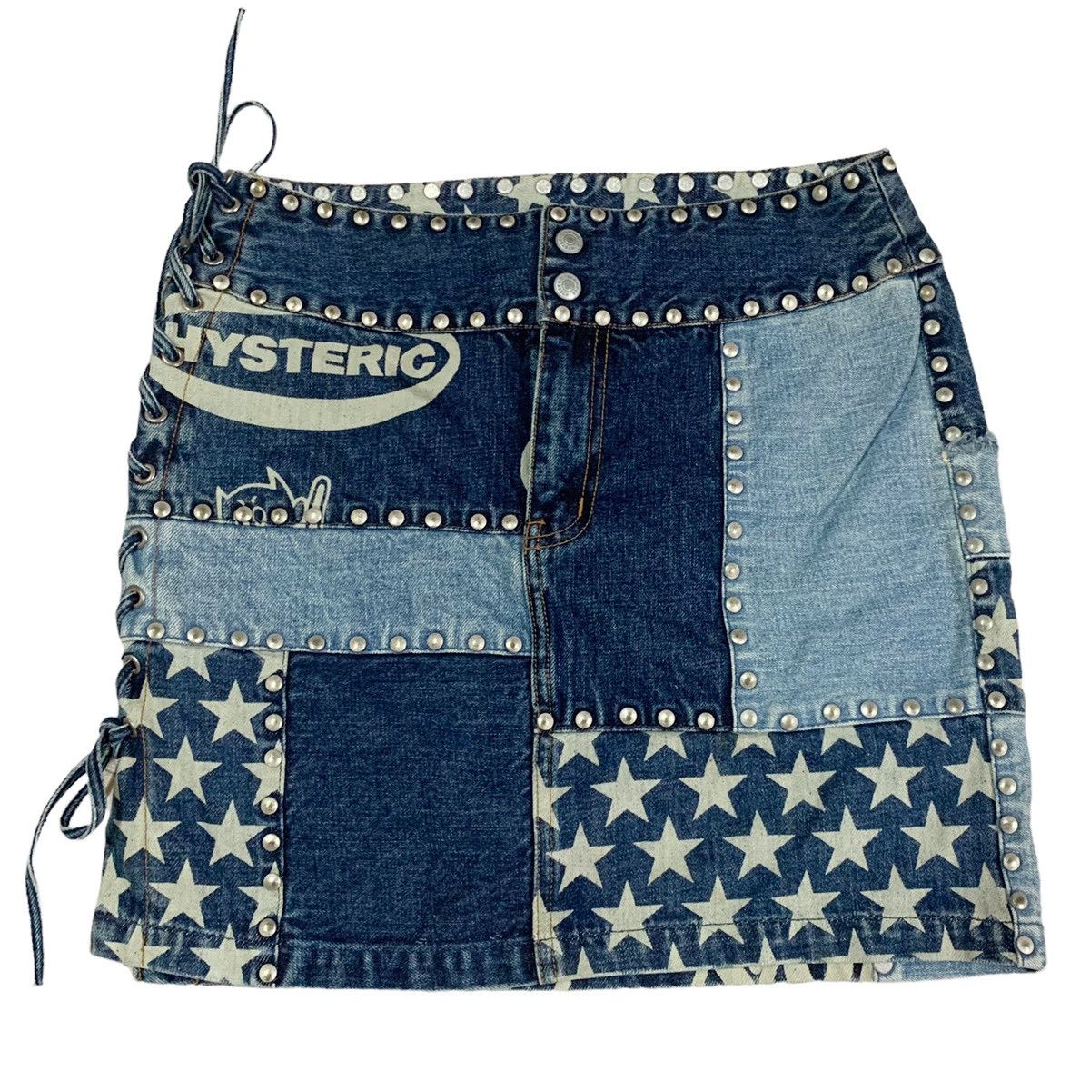 Hysteric Glamour HYSTERIC GLAMOUR DENIM PATCH WORK GOTHIC SKINHEAD SKIRTS Size 28" / US 6 / IT 42 - 2 Thumbnail