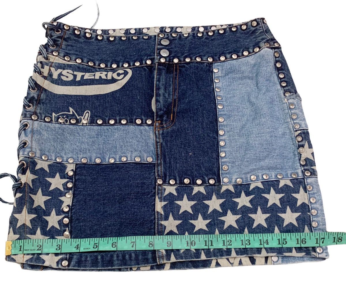 Hysteric Glamour HYSTERIC GLAMOUR DENIM PATCH WORK GOTHIC SKINHEAD SKIRTS Size 28" / US 6 / IT 42 - 10 Thumbnail