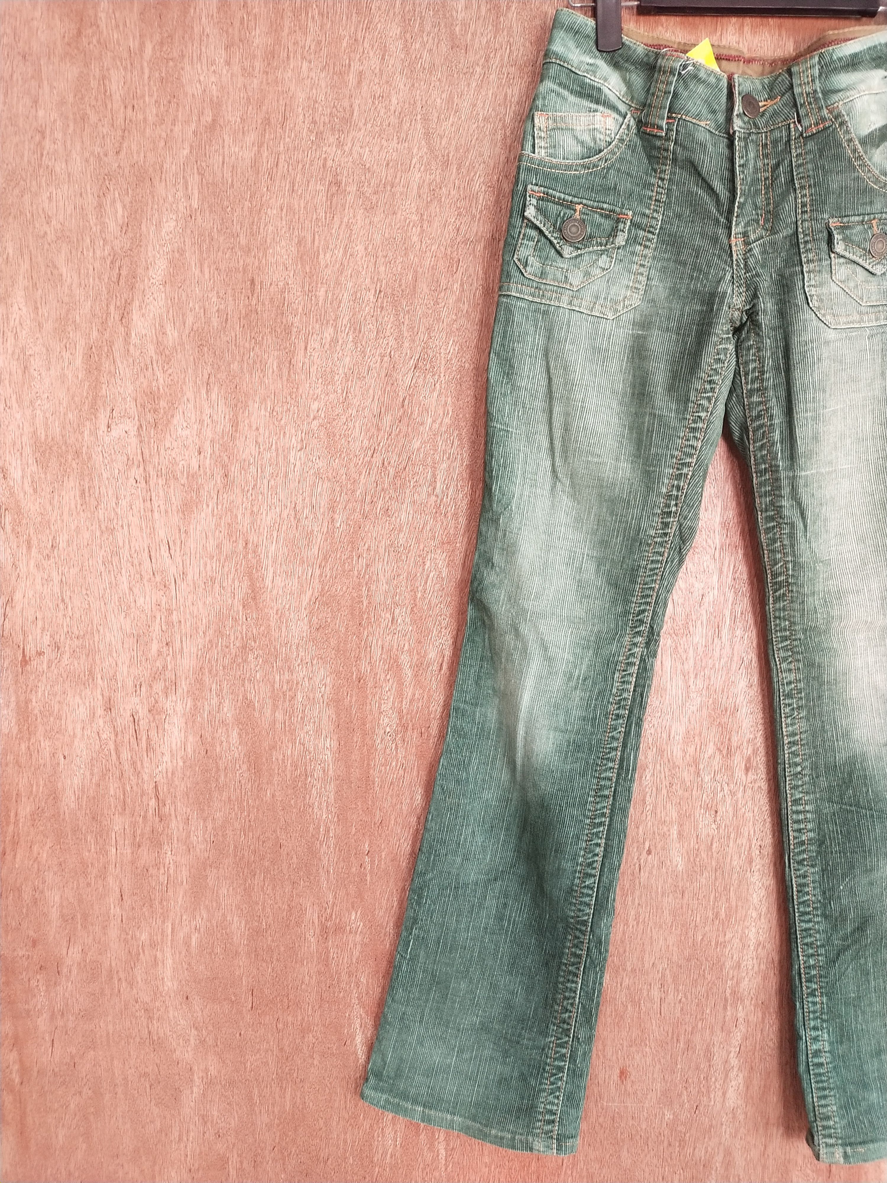 Japanese Brand Honeysuckle Rose green corduroy japan denim #S080 Size 27" / US 4 / IT 40 - 4 Thumbnail