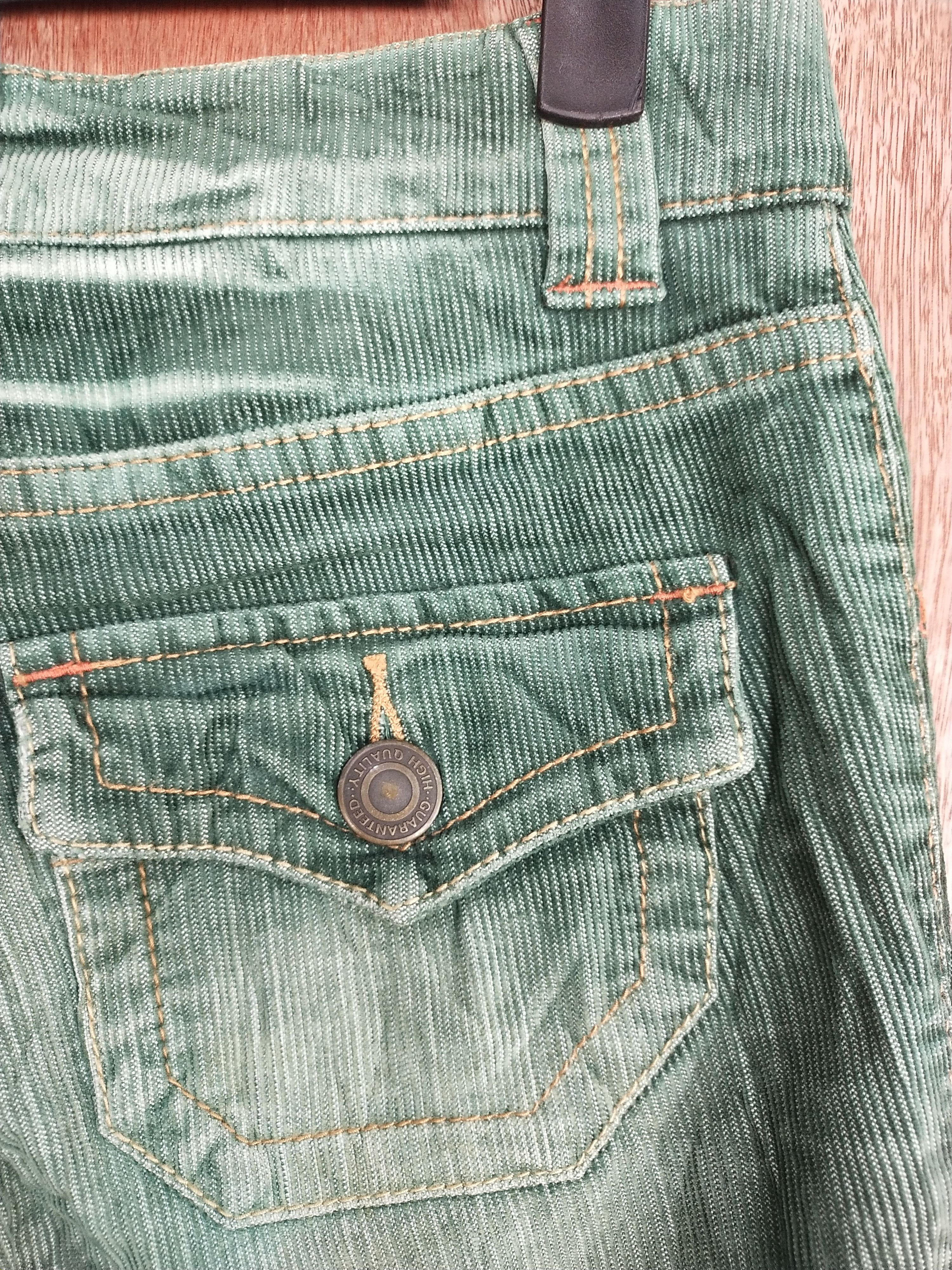 Japanese Brand Honeysuckle Rose green corduroy japan denim #S080 Size 27" / US 4 / IT 40 - 11 Thumbnail