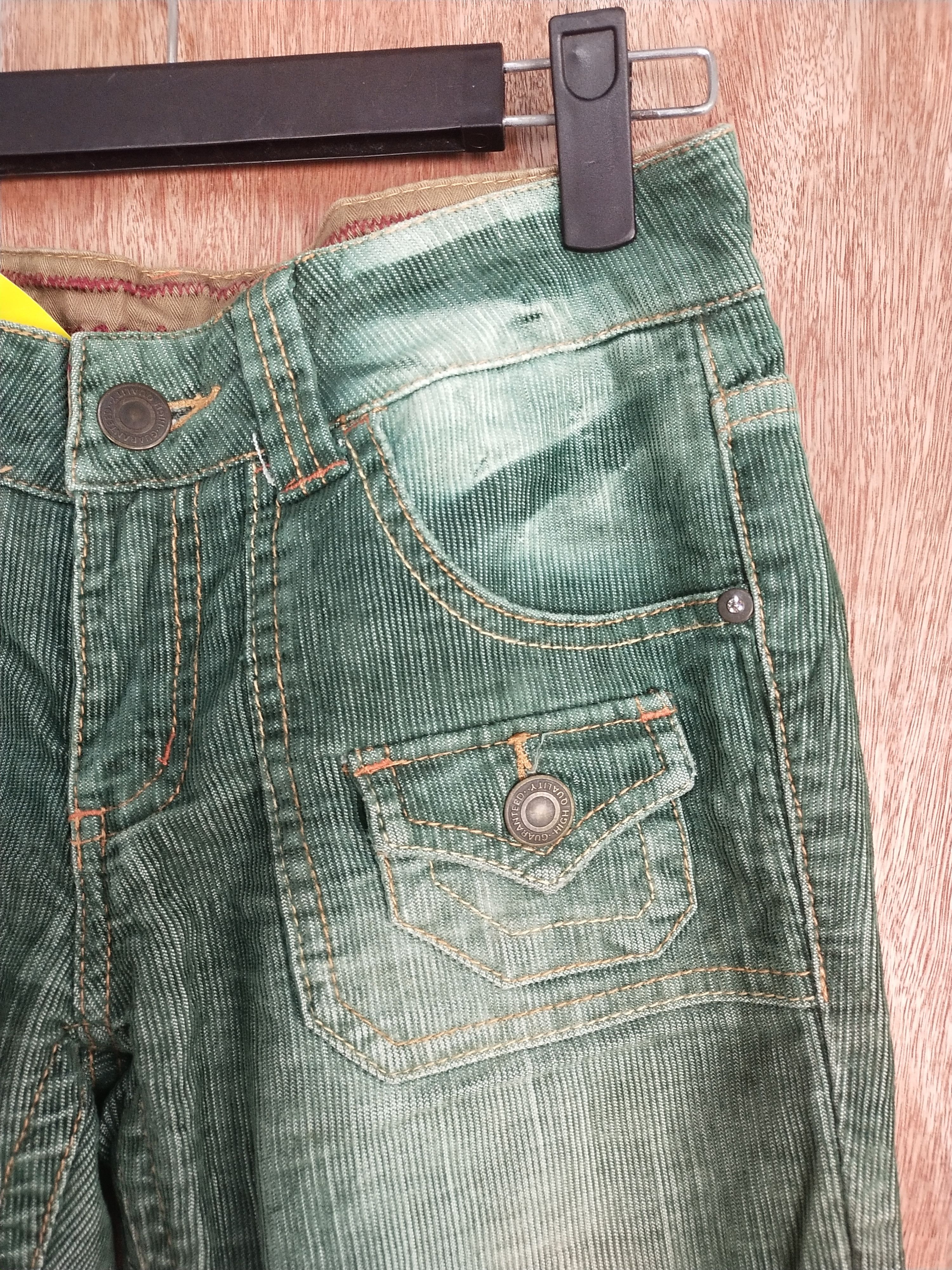 Japanese Brand Honeysuckle Rose green corduroy japan denim #S080 Size 27" / US 4 / IT 40 - 5 Thumbnail
