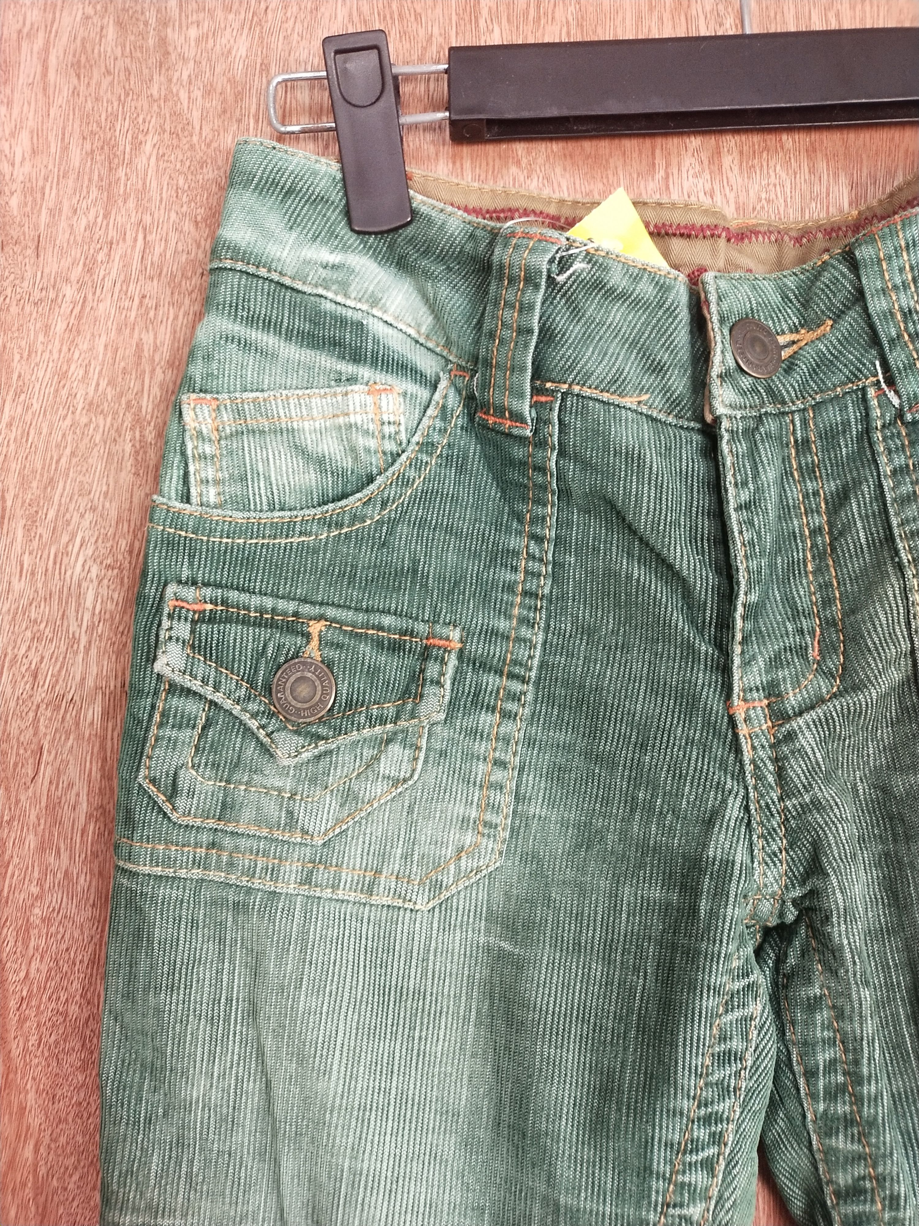 Japanese Brand Honeysuckle Rose green corduroy japan denim #S080 Size 27" / US 4 / IT 40 - 3 Thumbnail
