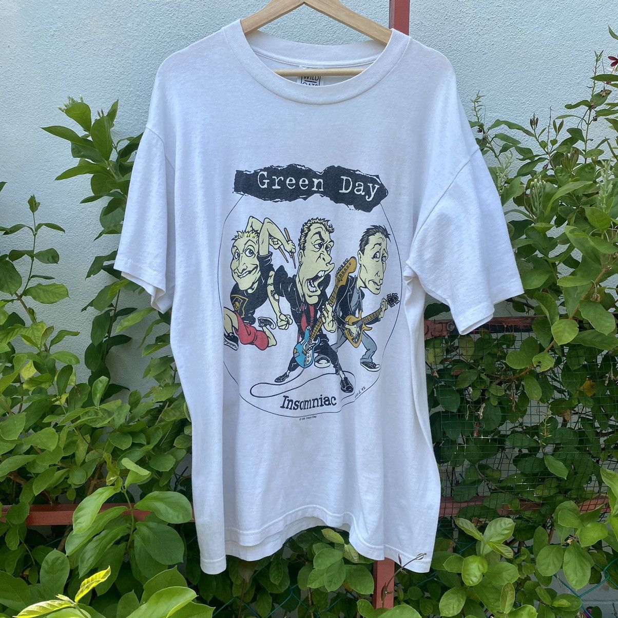 T-shirt Vintage Green Day Années 90 - Tournée "Insomniac/Dookie" - Taille XL, Blanc - Neuf Sans Étiquettes