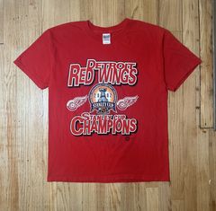 Vintage 00s Red NHL Stanley Cup Final T-Shirt - Small Cotton– Domno Vintage