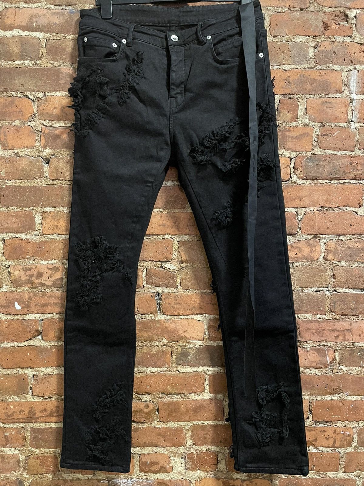 Rick Owens × Rick Owens Drkshdw Rick Owens black Slashed Detroit Jeans new 2022 Size US 32 / EU 48 - 3 Thumbnail