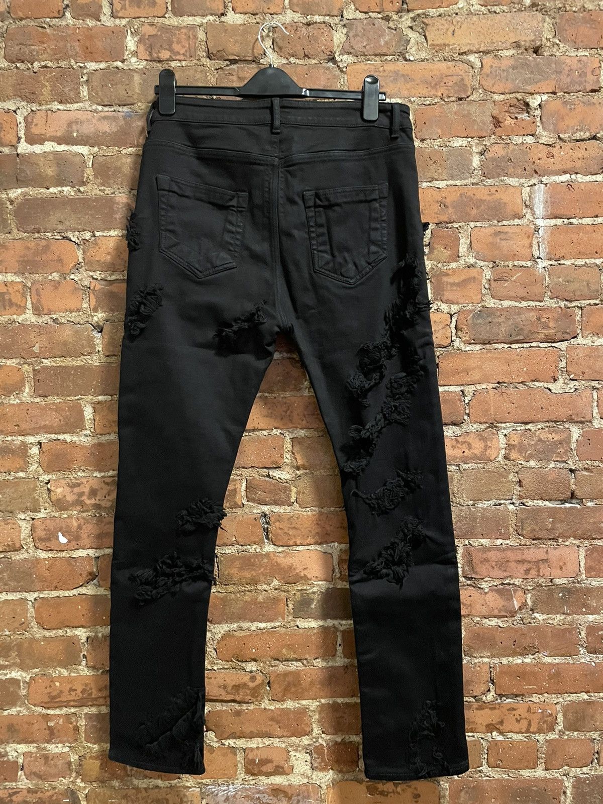 Rick Owens × Rick Owens Drkshdw Rick Owens black Slashed Detroit Jeans new 2022 Size US 32 / EU 48 - 2 Thumbnail