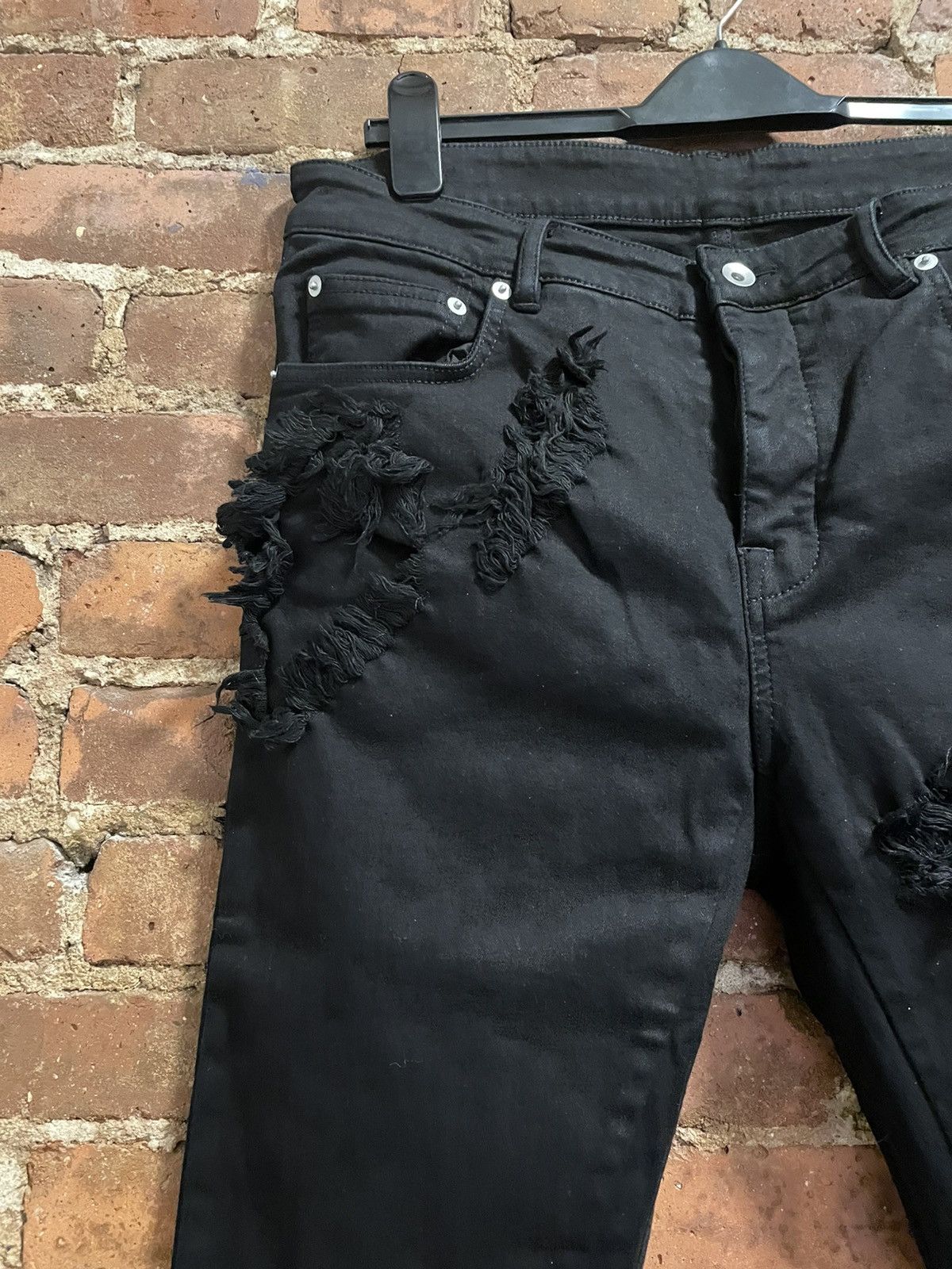 Rick Owens × Rick Owens Drkshdw Rick Owens black Slashed Detroit Jeans new 2022 Size US 32 / EU 48 - 6 Thumbnail