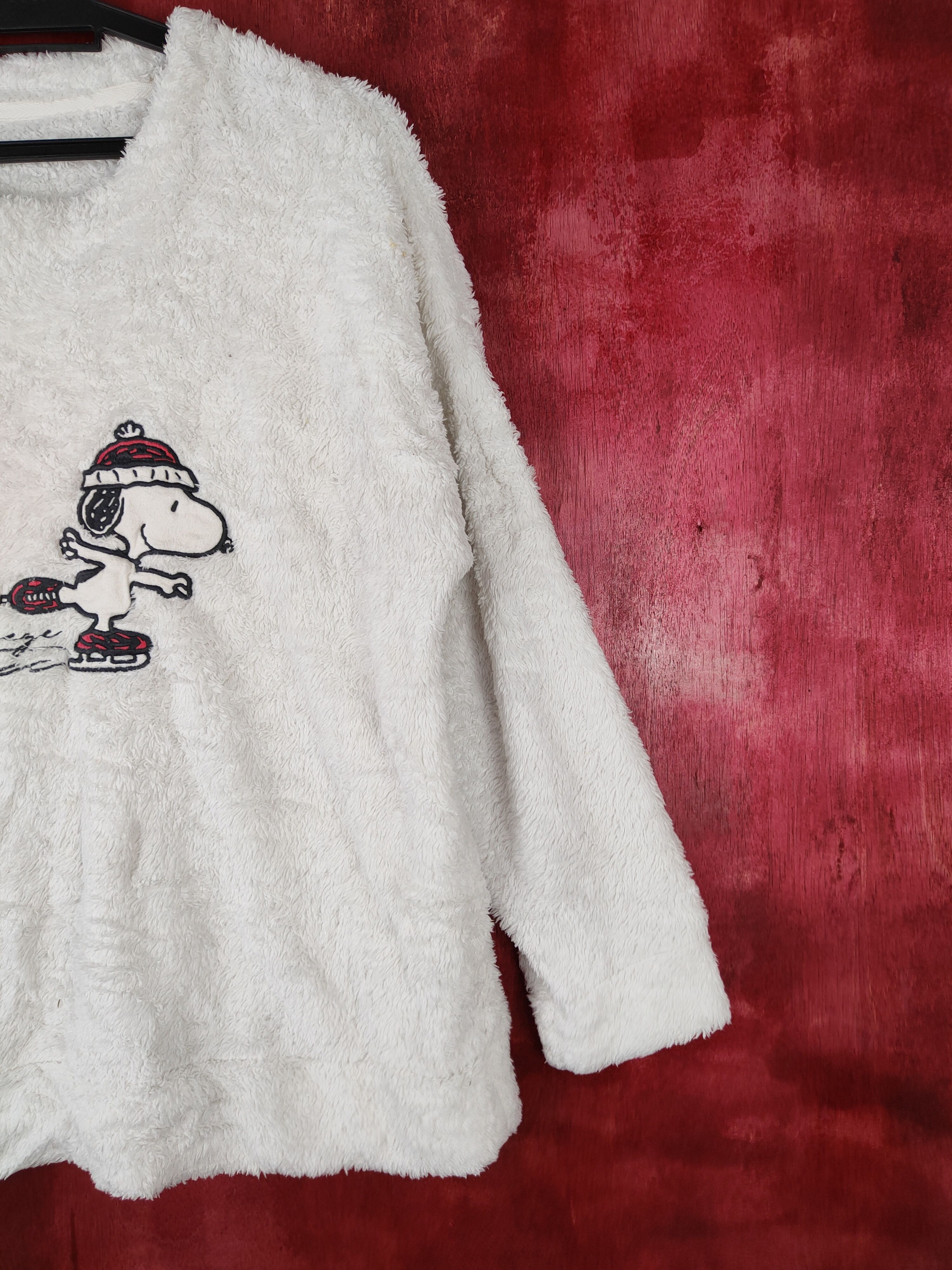 Vintage GU - Snoopy fleece White Shaggy Fur Knitwear sweater #S366 Size L / US 10 / IT 46 - 5 Thumbnail