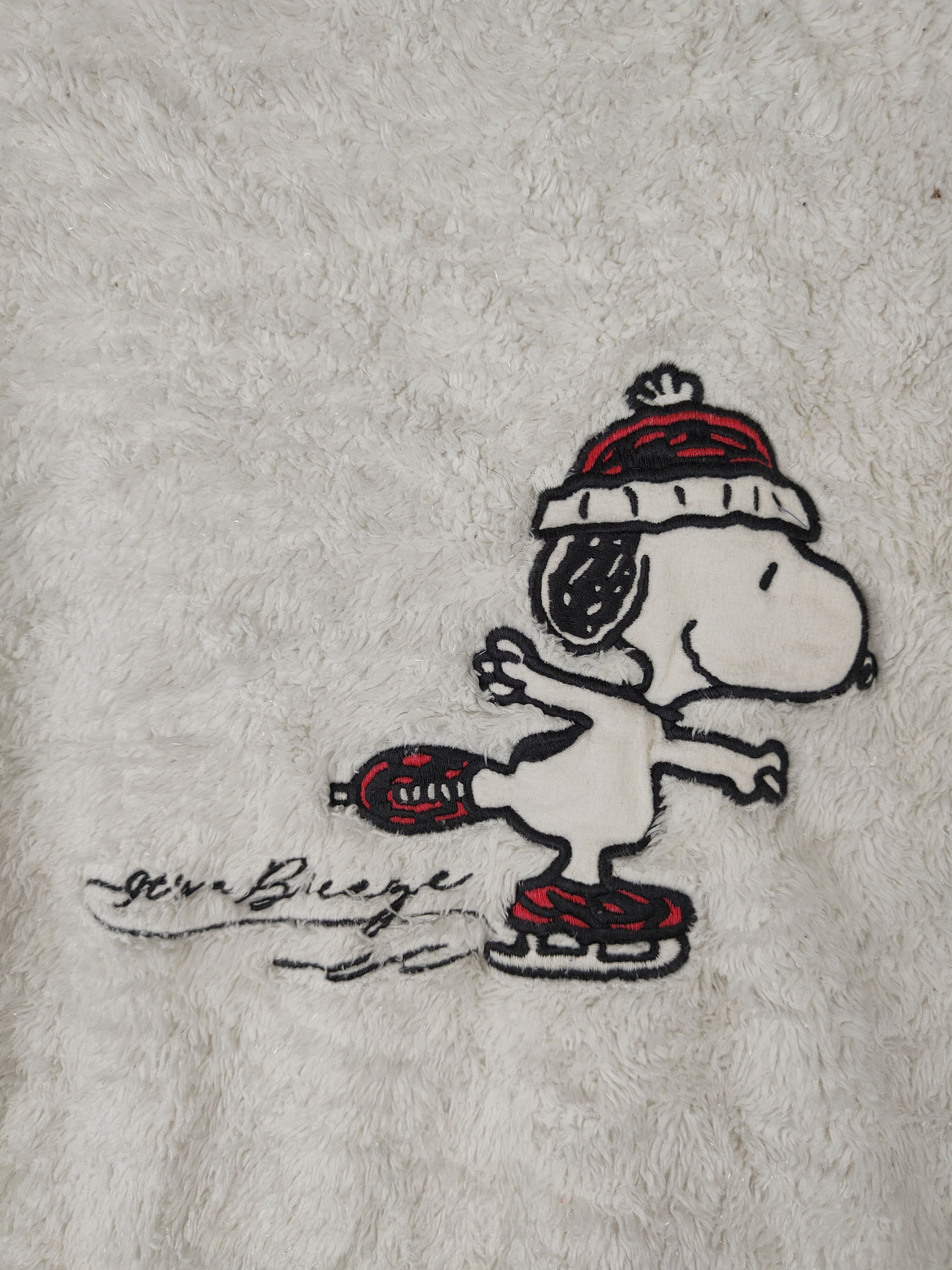 Vintage GU - Snoopy fleece White Shaggy Fur Knitwear sweater #S366 Size L / US 10 / IT 46 - 3 Thumbnail