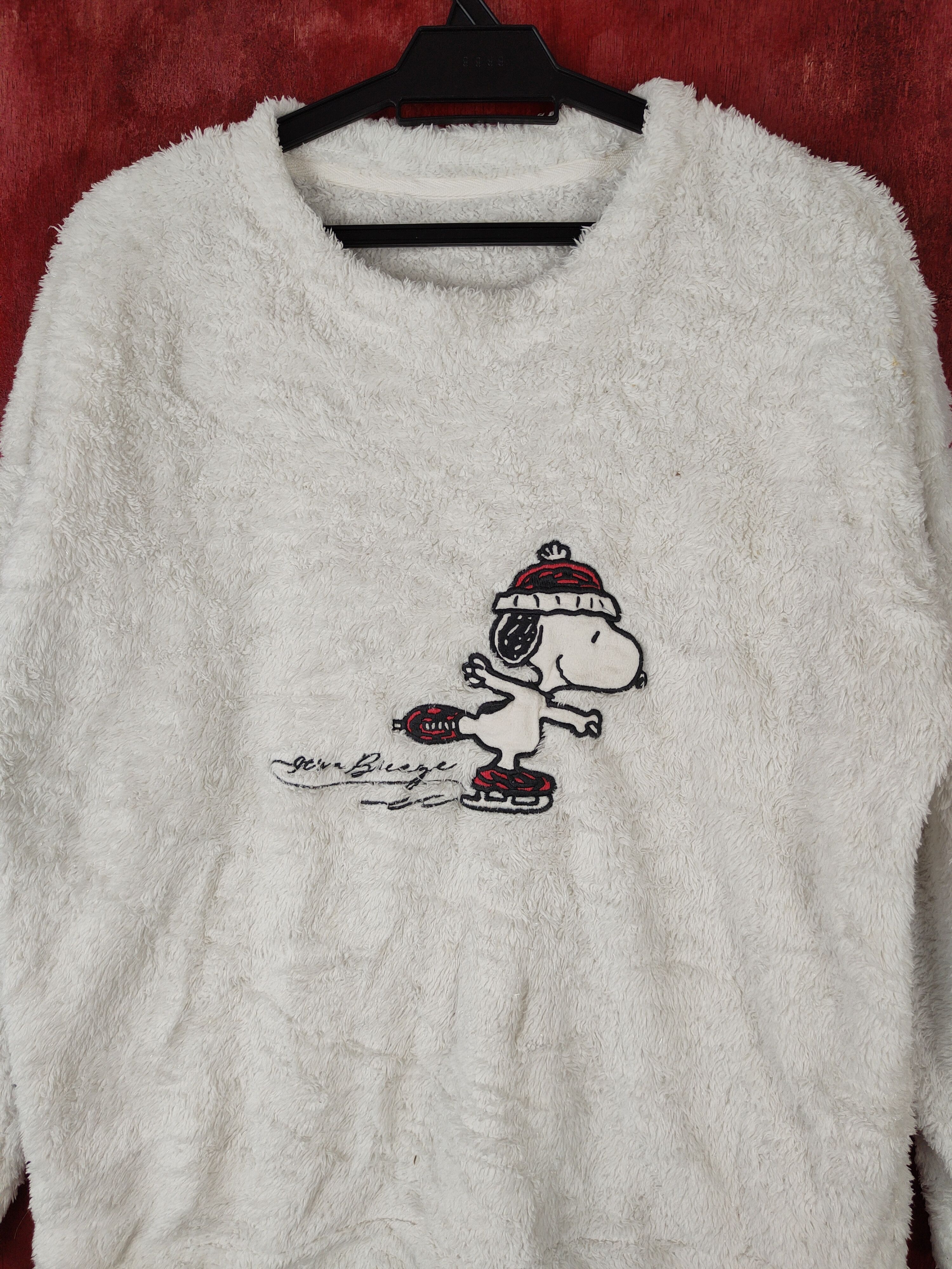 Vintage GU - Snoopy fleece White Shaggy Fur Knitwear sweater #S366 Size L / US 10 / IT 46 - 2 Thumbnail