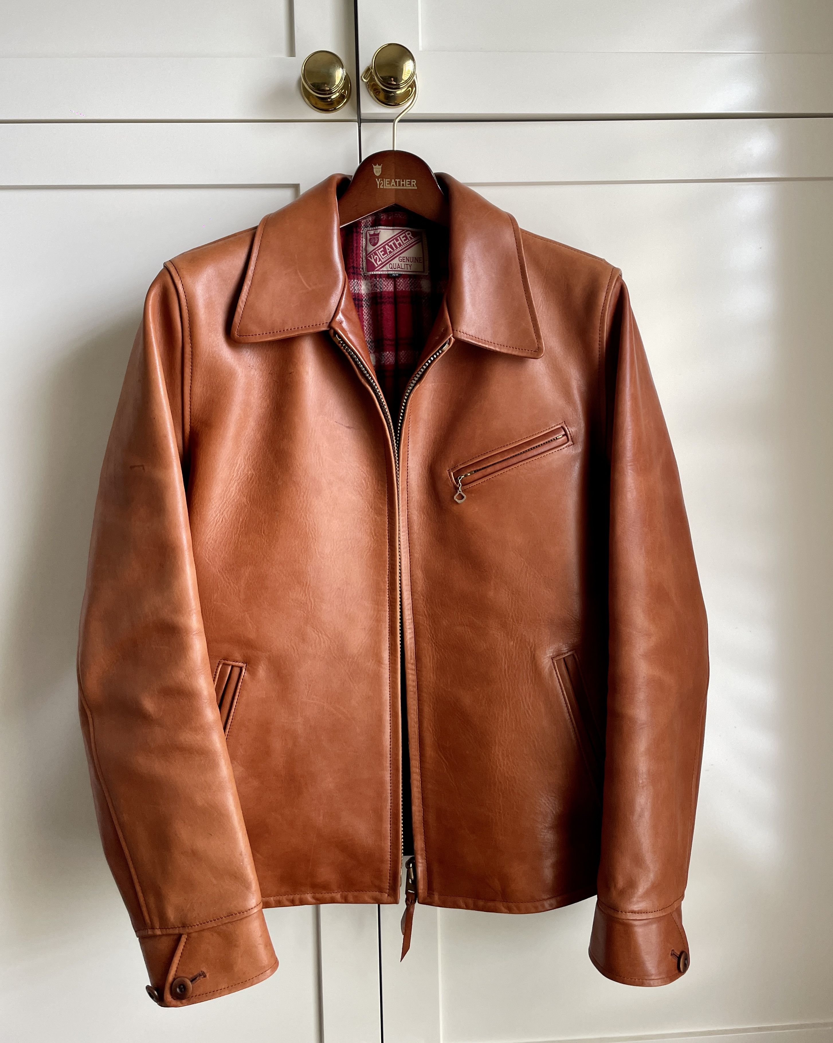 Y'2 Leather Y'2 Leather Jacket Single Riders Brown HVR-42 Size 40 | Grailed