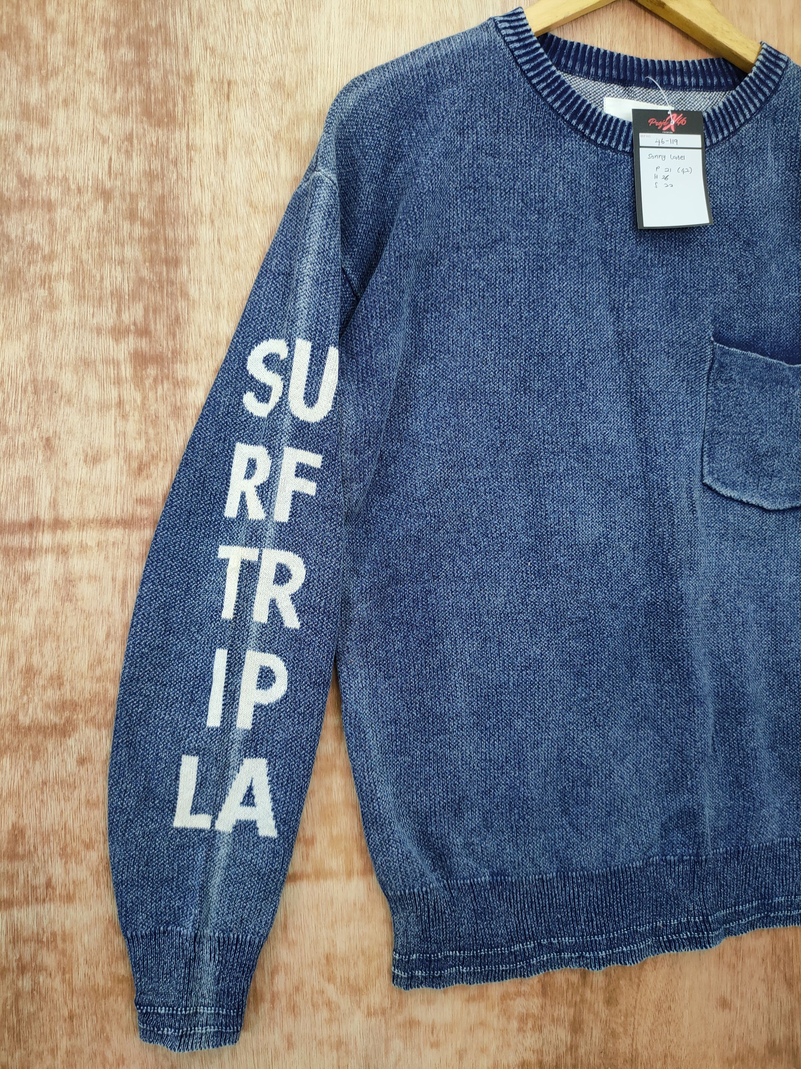 Japanese Brand DLL Sonny Label indigo surf sweatshirt vintage #46-119 Size US M / EU 48-50 / 2 - 2 Thumbnail