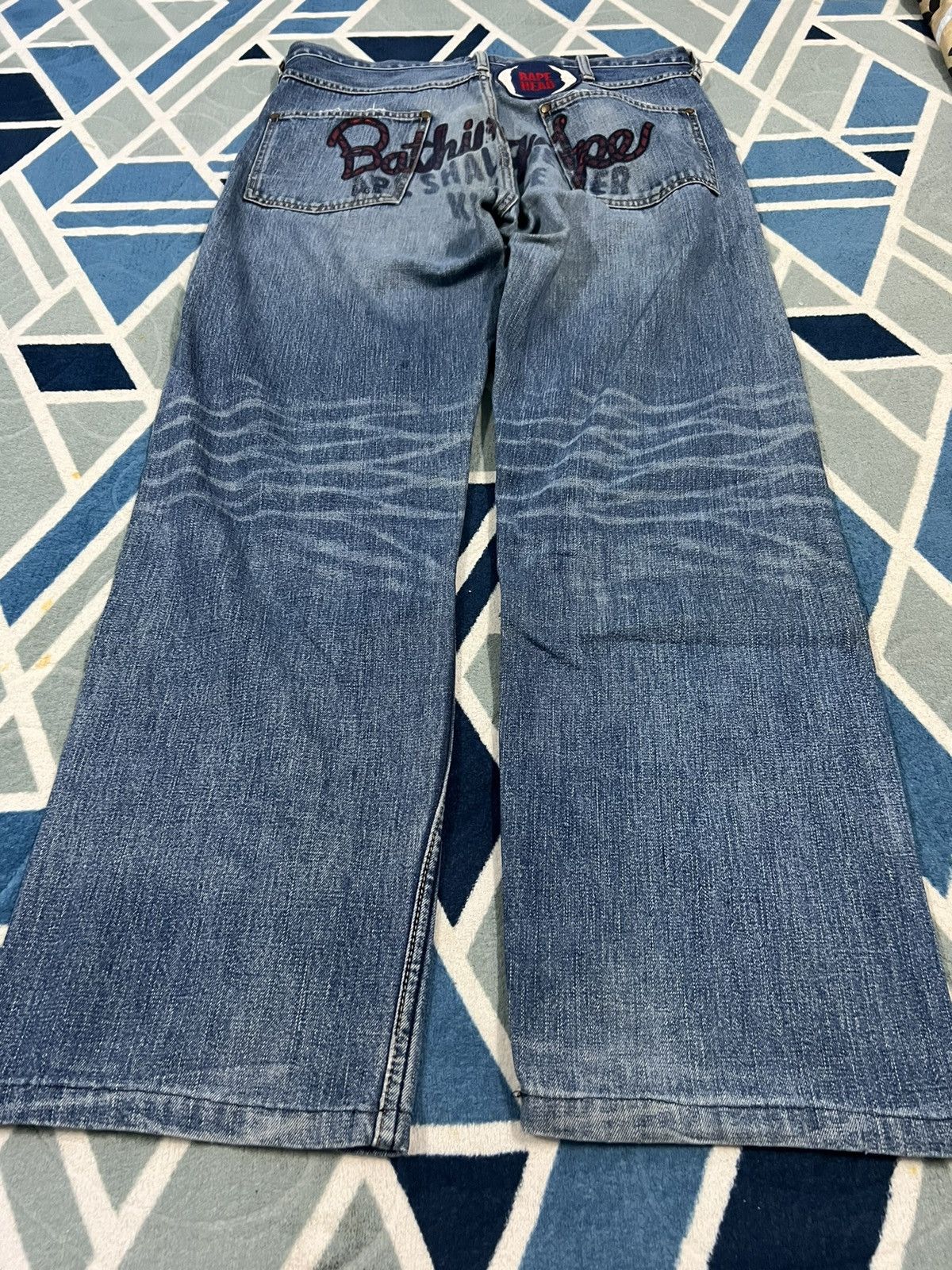 Bape Rare Bape Distressed Denim/Jeans Ape Shall Never Kill Ape Size US 33 - 11 Thumbnail