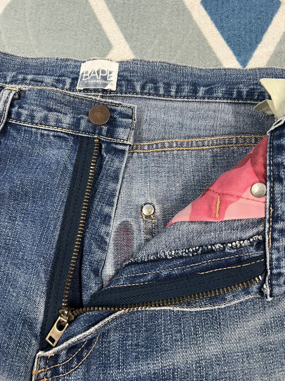 Bape Rare Bape Distressed Denim/Jeans Ape Shall Never Kill Ape Size US 33 - 6 Thumbnail
