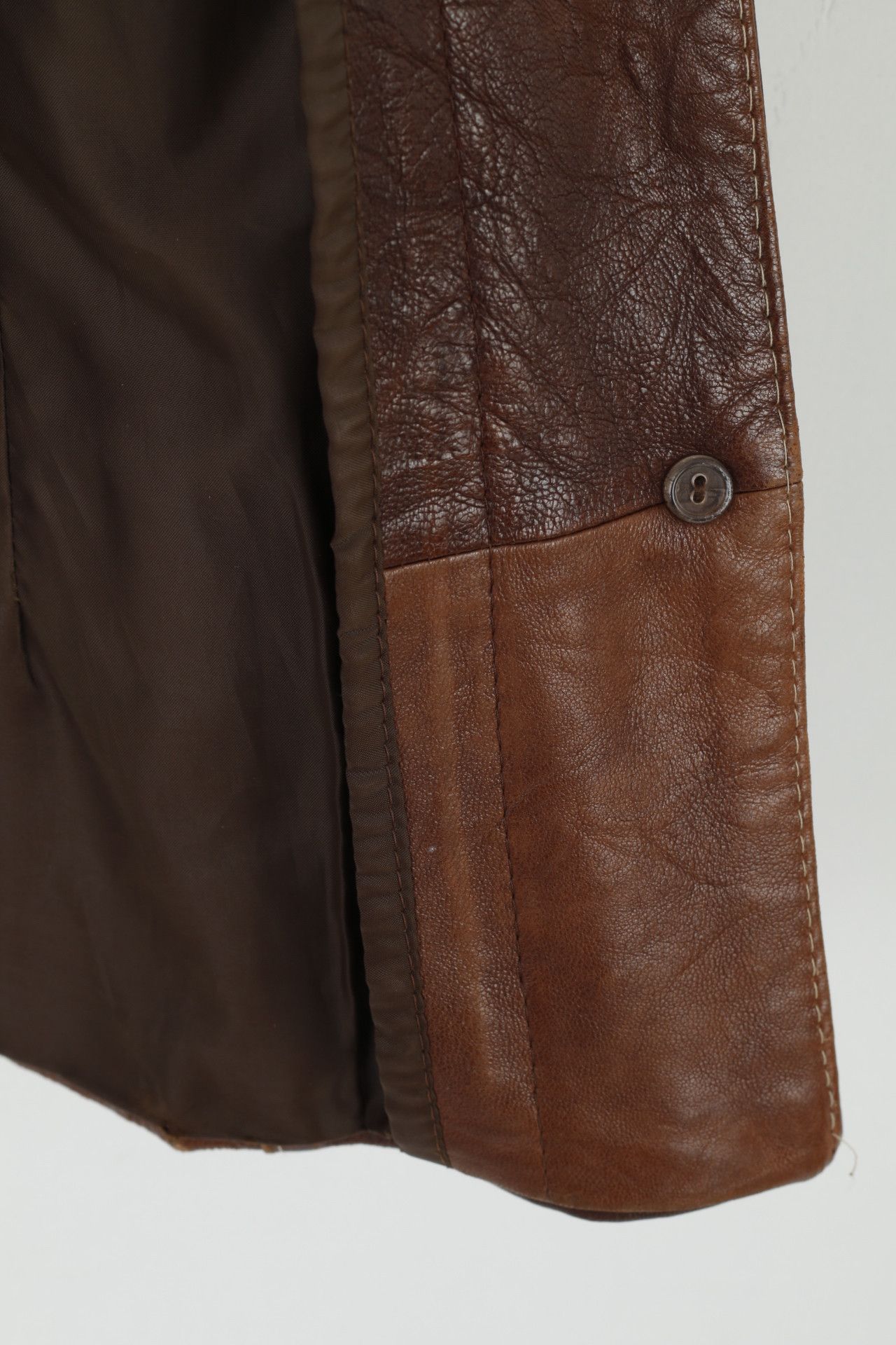 Vintage MONICA Women S/M Jacket Brown Leather Vintage 3811 Size S / US 4 / IT 40 - 5 Thumbnail
