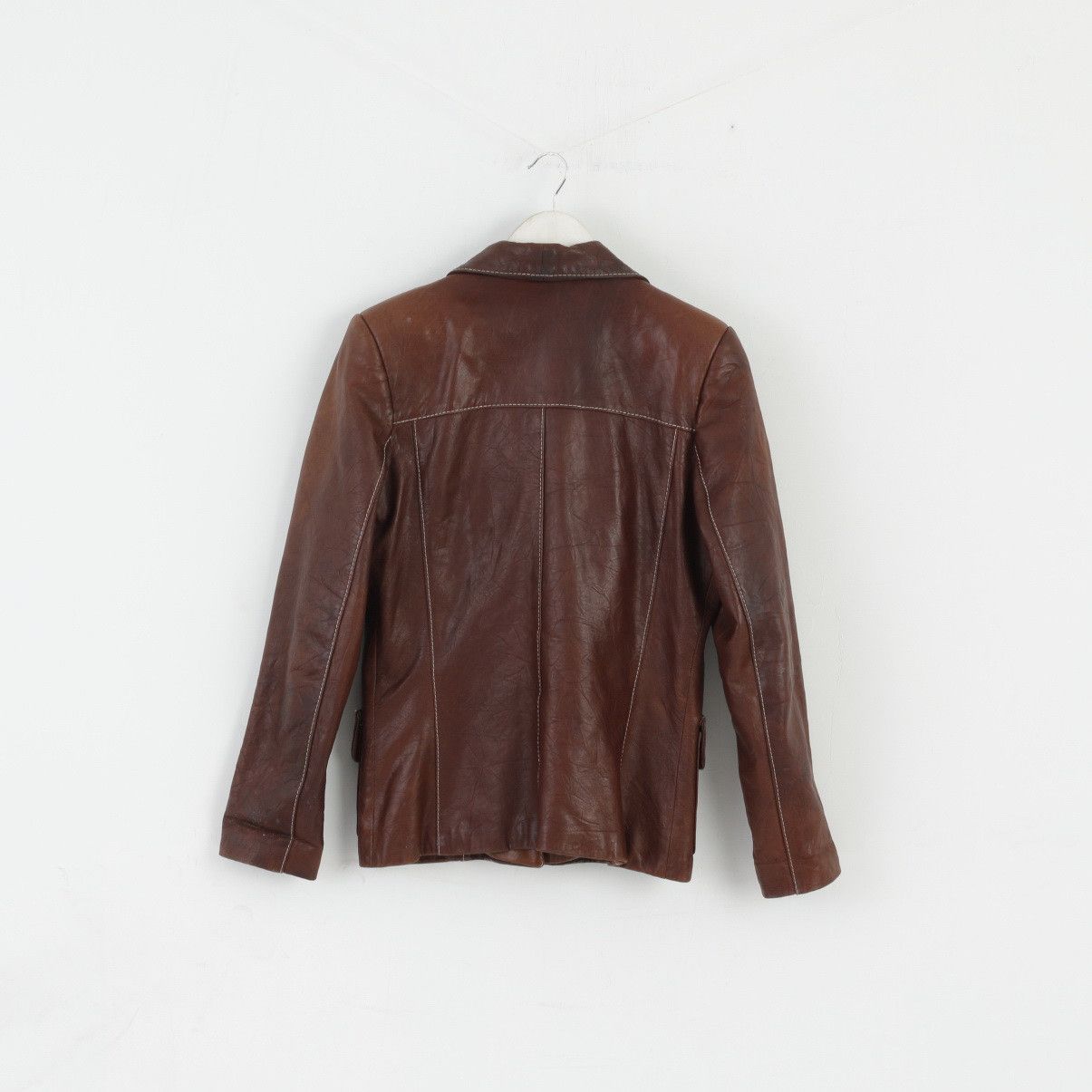 Vintage MONICA Women S/M Jacket Brown Leather Vintage 3811 Size S / US 4 / IT 40 - 7 Thumbnail