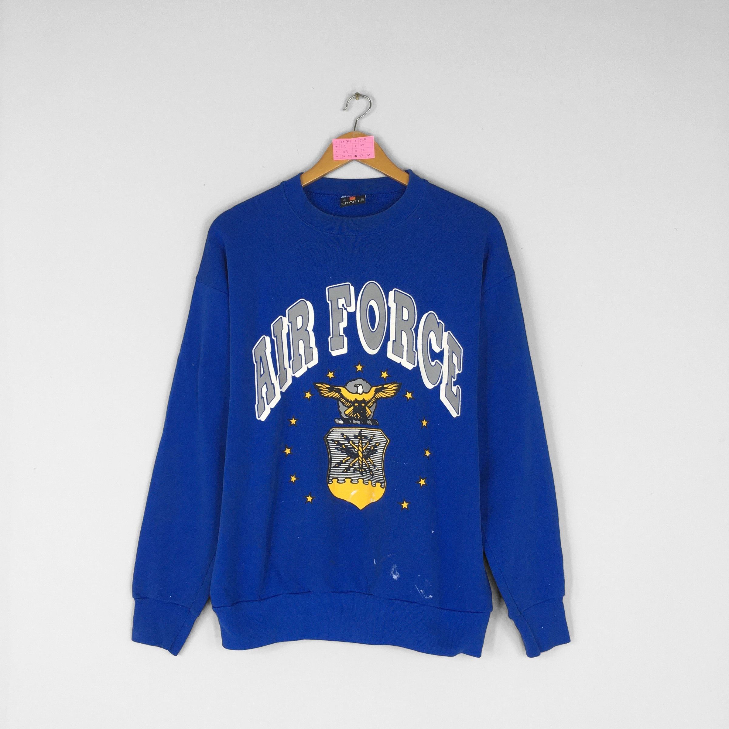 Vintage 90S AIR FORCE Blue Crewneck Sweatshirt Big Logo