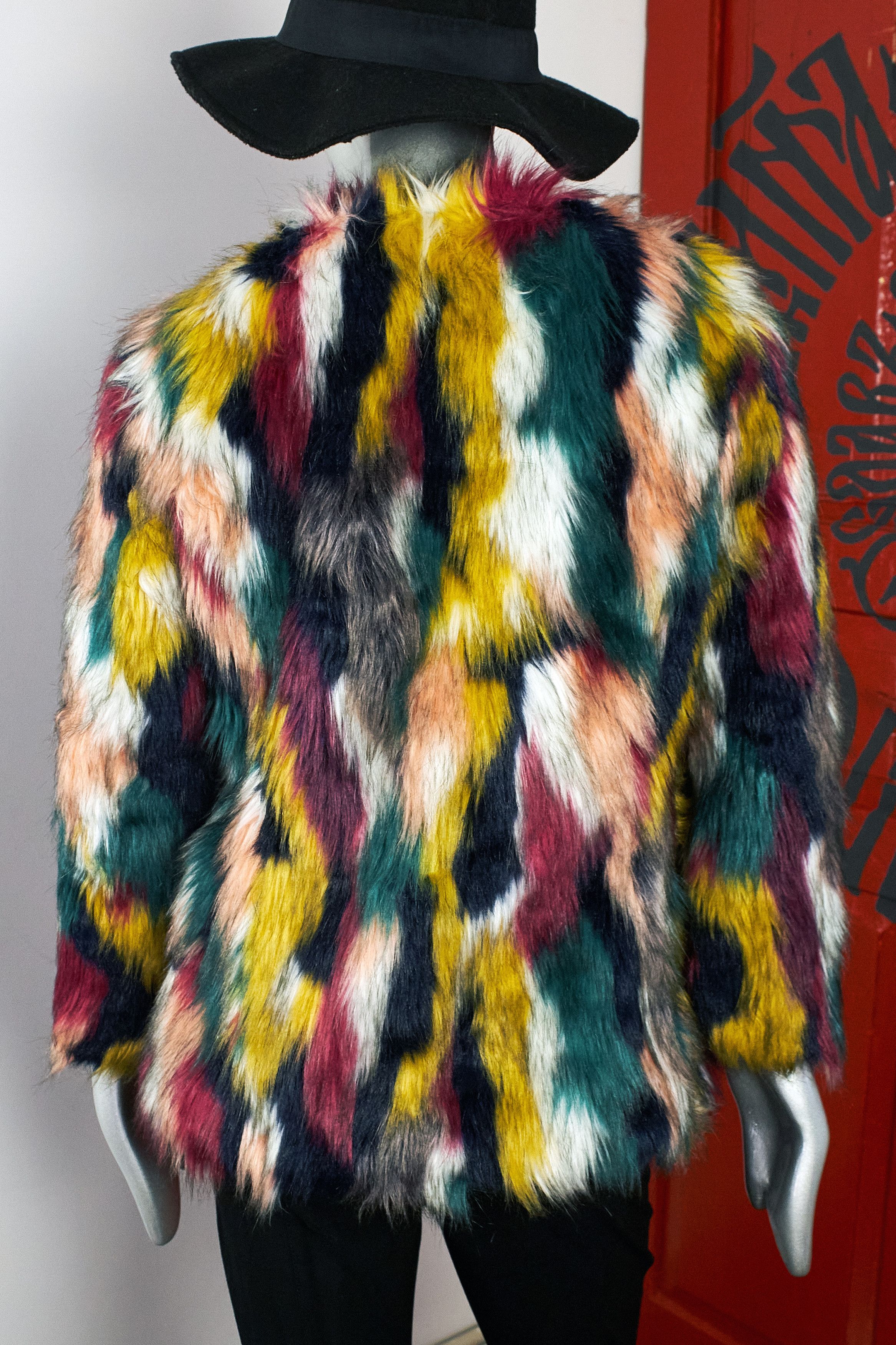 Shein Women's Y2K multicolored Shein rainbow fur coat Size XS / US 0-2 / IT 36-38 - 6 Thumbnail